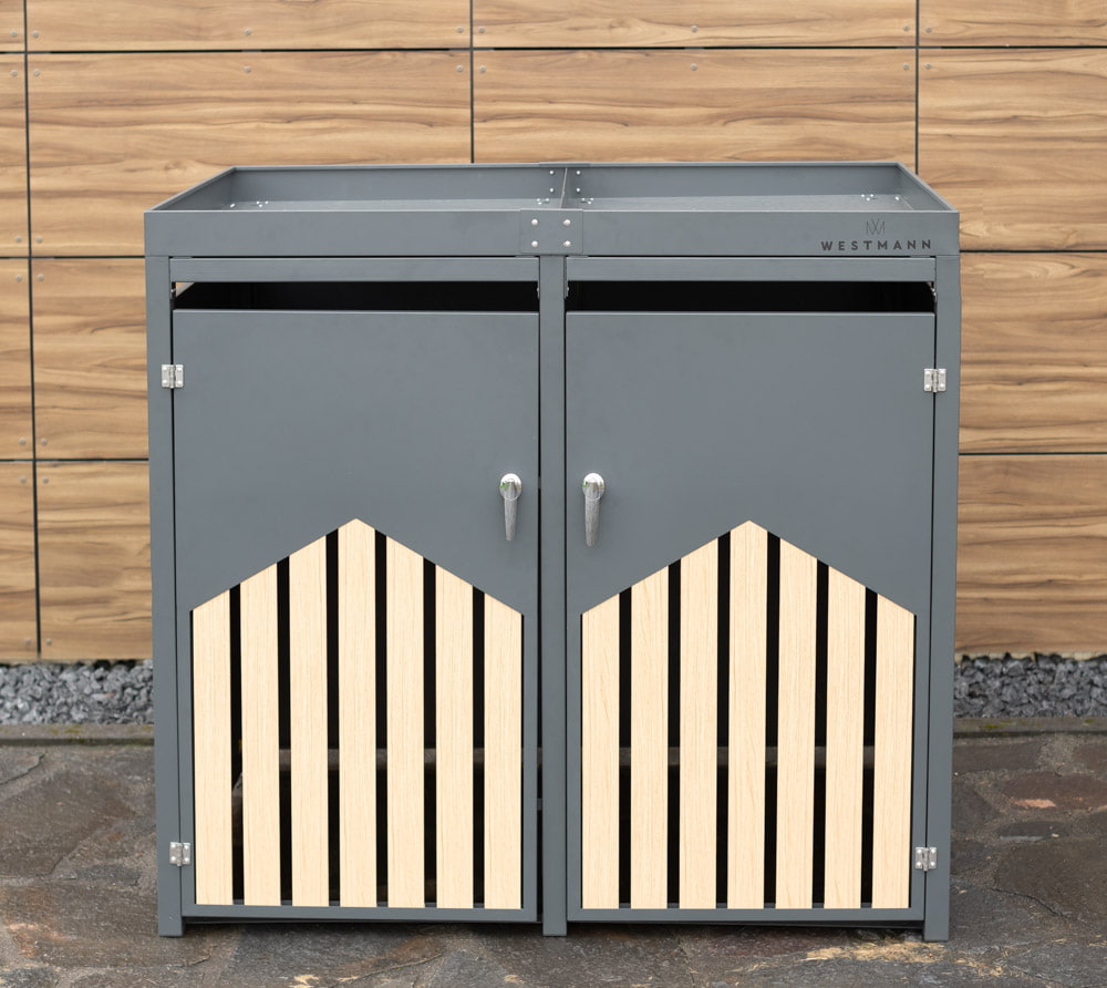 Westmann Containerombouw 2x240 ltr - Afneembare Plantenbak - Houtlook