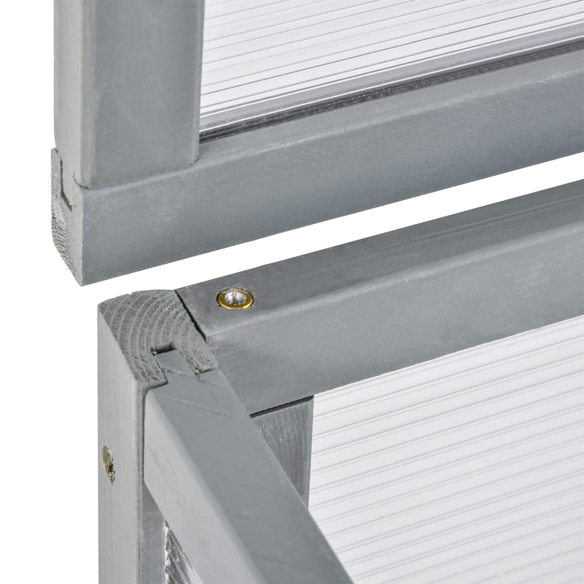 4goodz Kweekkas met Deksel, Weerbestendig 90x46x40cm Grijs