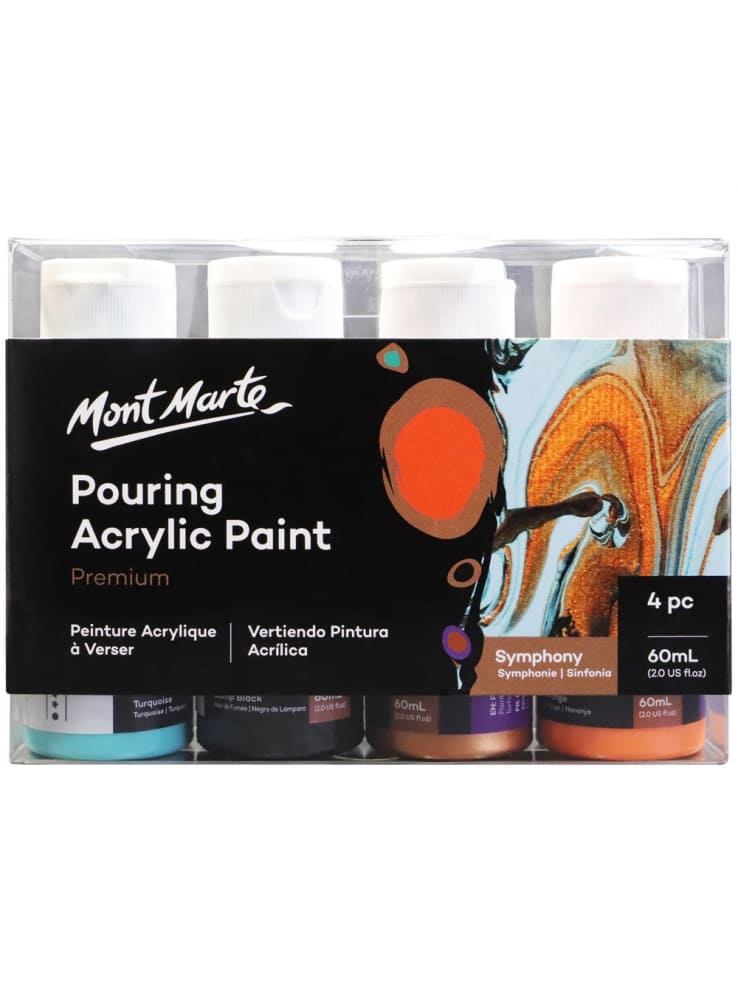 Mont Marte® Pouring Paint Symphony - 4 potjes pouringverf a 60 ml