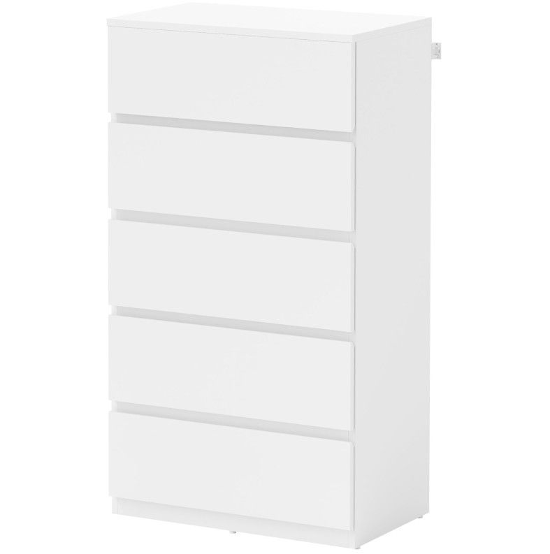 4goodz Ladenkast Greeploos met 5 Laden 33x55x100 cm - Wit