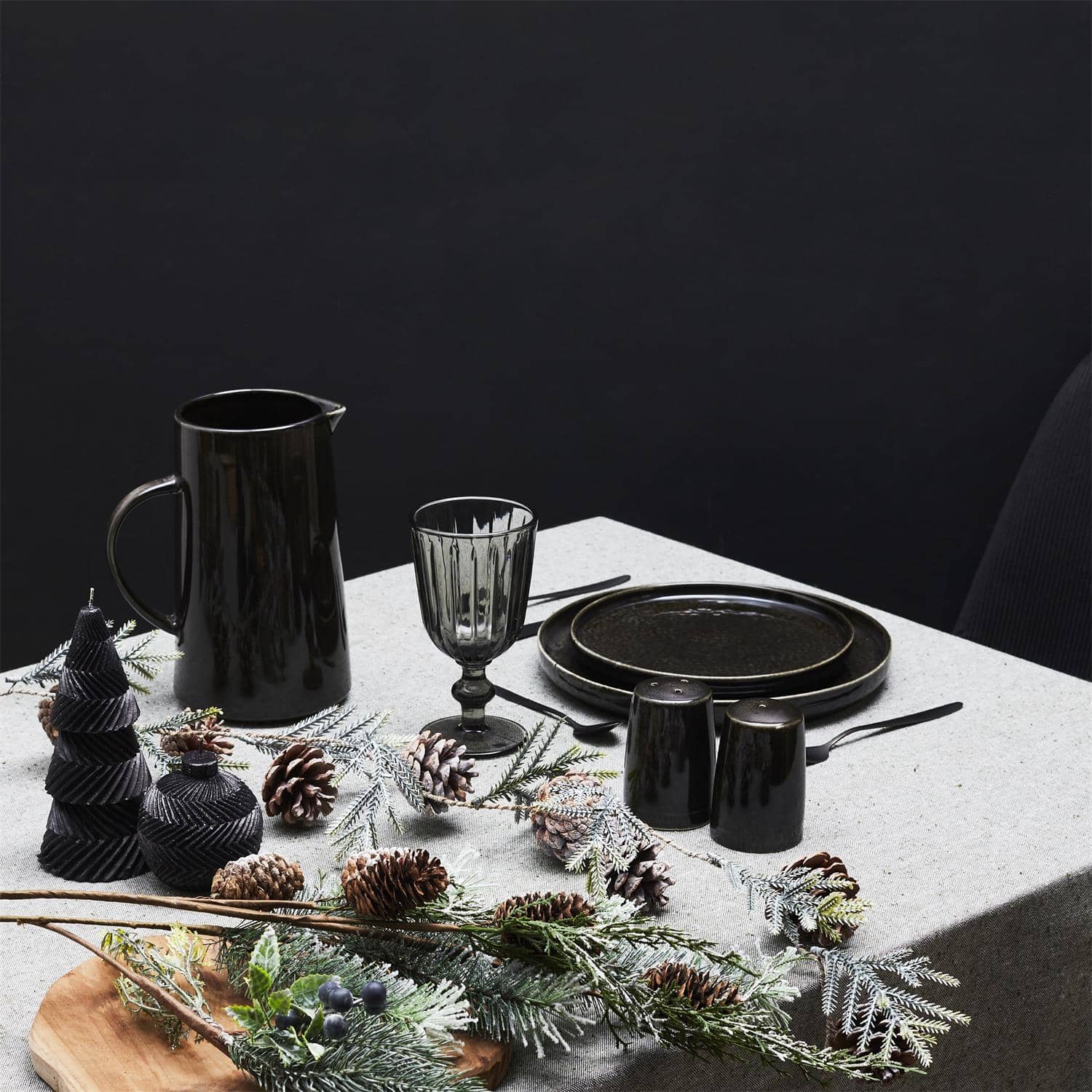 Ontbijtborden Galaa Zwart - set van 6 stuks Keramiek 20 cm