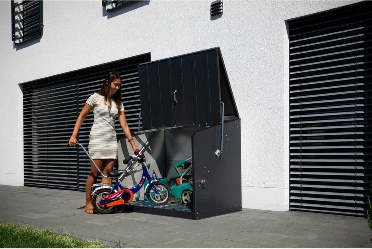 Trimetals® Stoweaway Metalen Berging TM11000 - Fietsenstalling - Antraciet