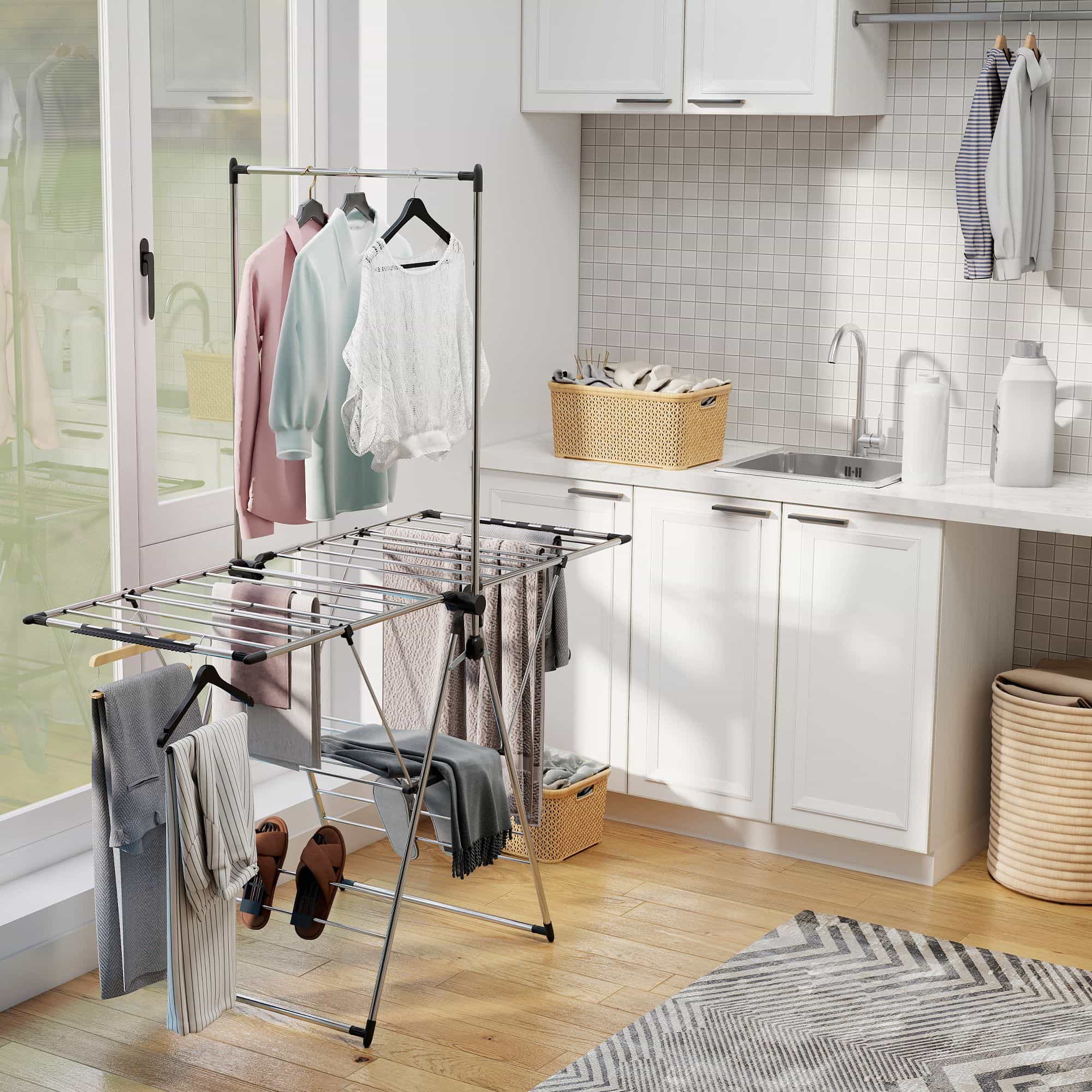 4goodz Opvouwbaar Wasrek met verstelbare zijdelen en schoenhouders