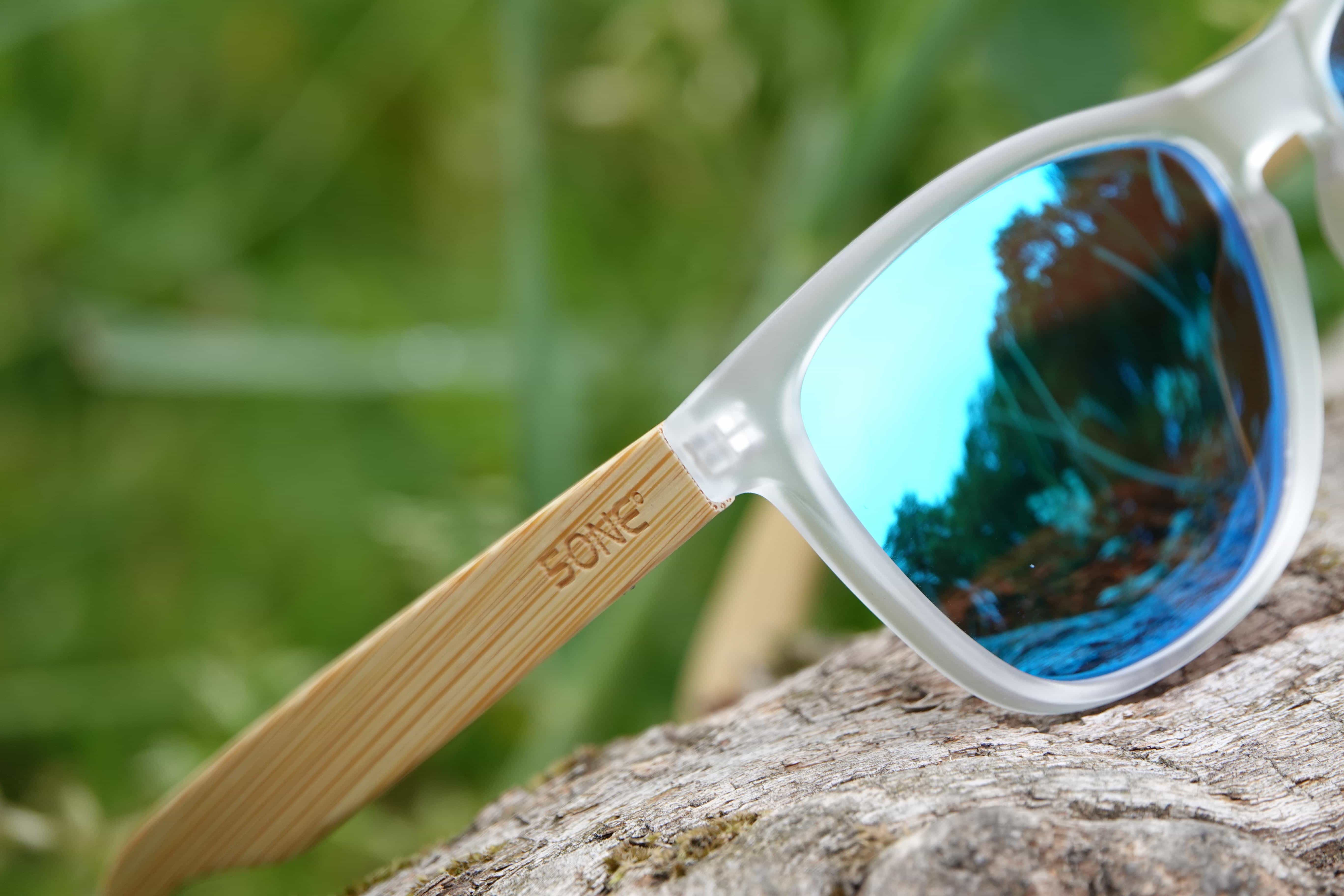 5one® Java Matt Clear Ice Blue - Bamboe Zonnebril