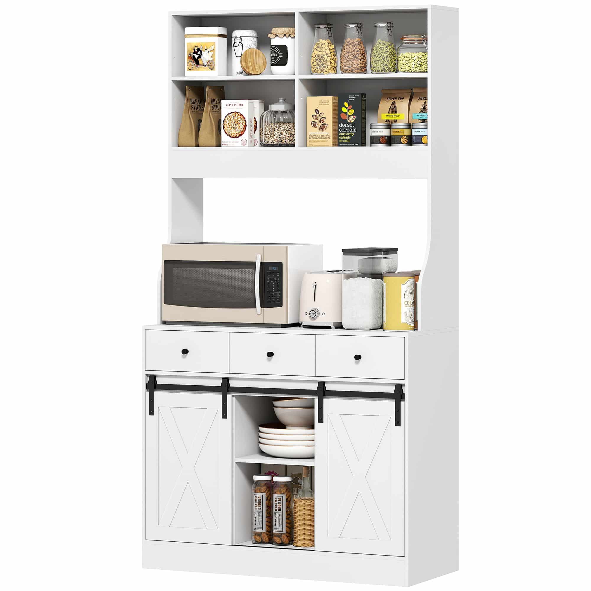 Moderne Keukenkast met Verstelbare planken - Wit