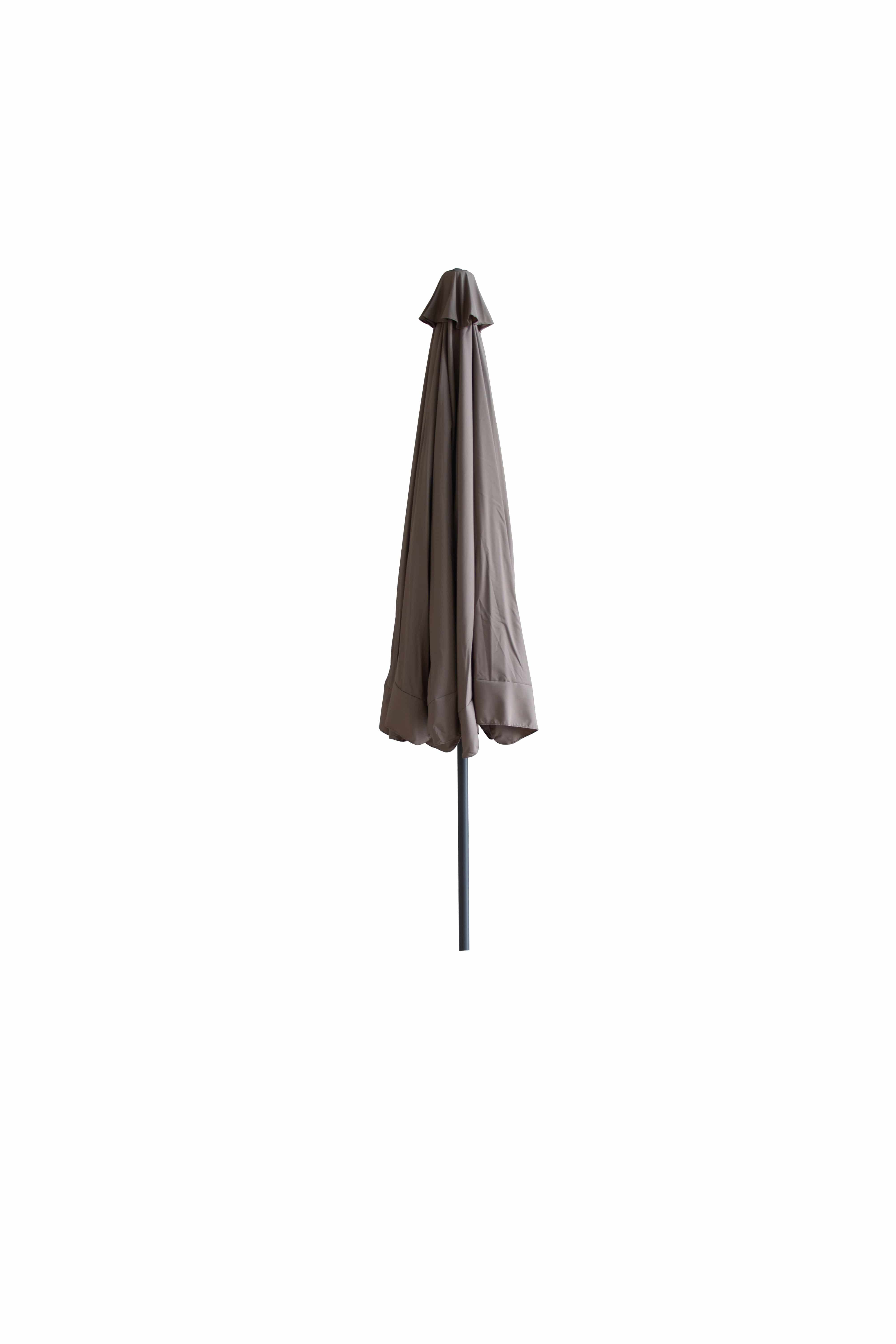 4gardenz® Parasol Rond 300 cm met Volant - Kantelbaar - Taupe