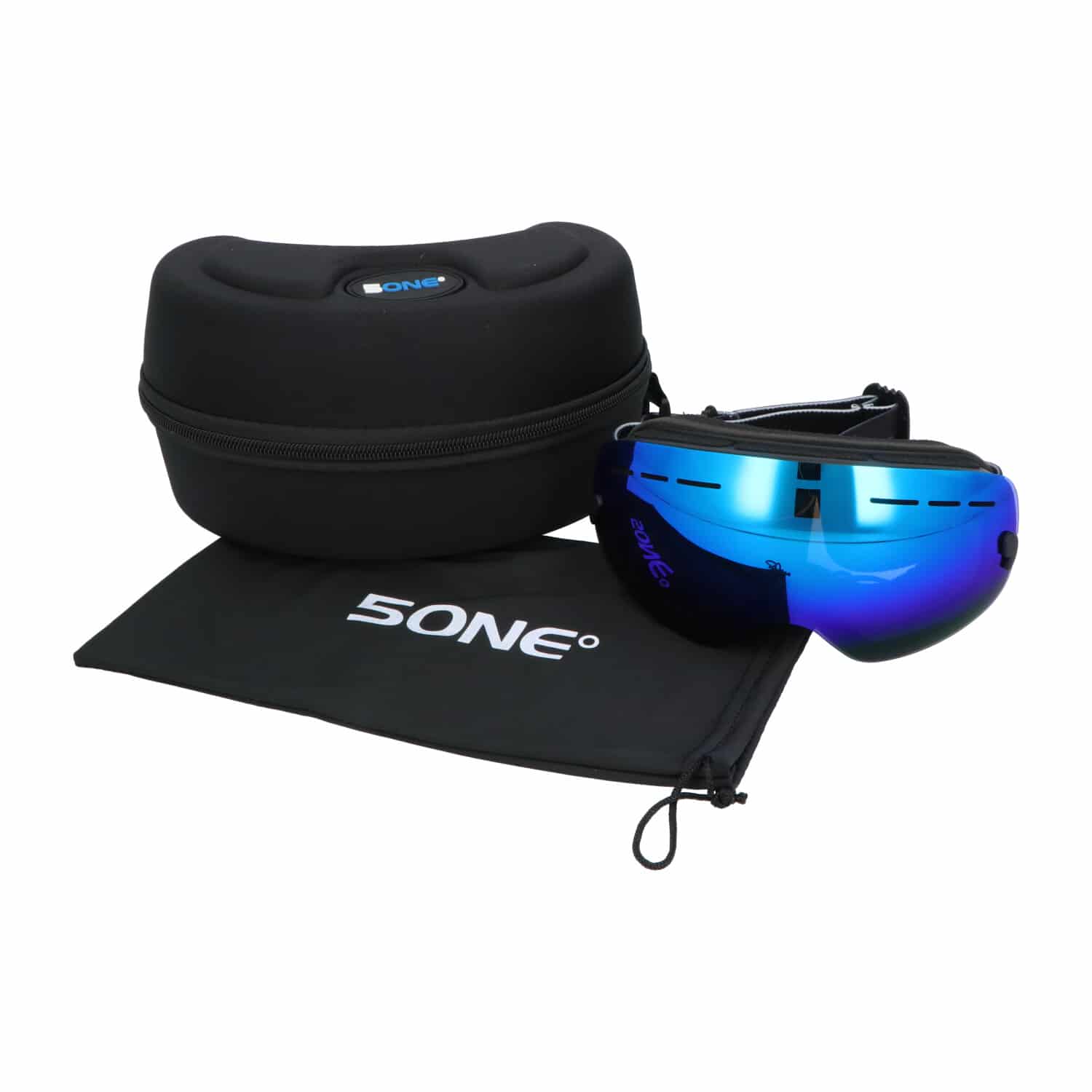 5one® Alpine 2 Blue Anti-Condens Skibril met Hardcase voor kinderen