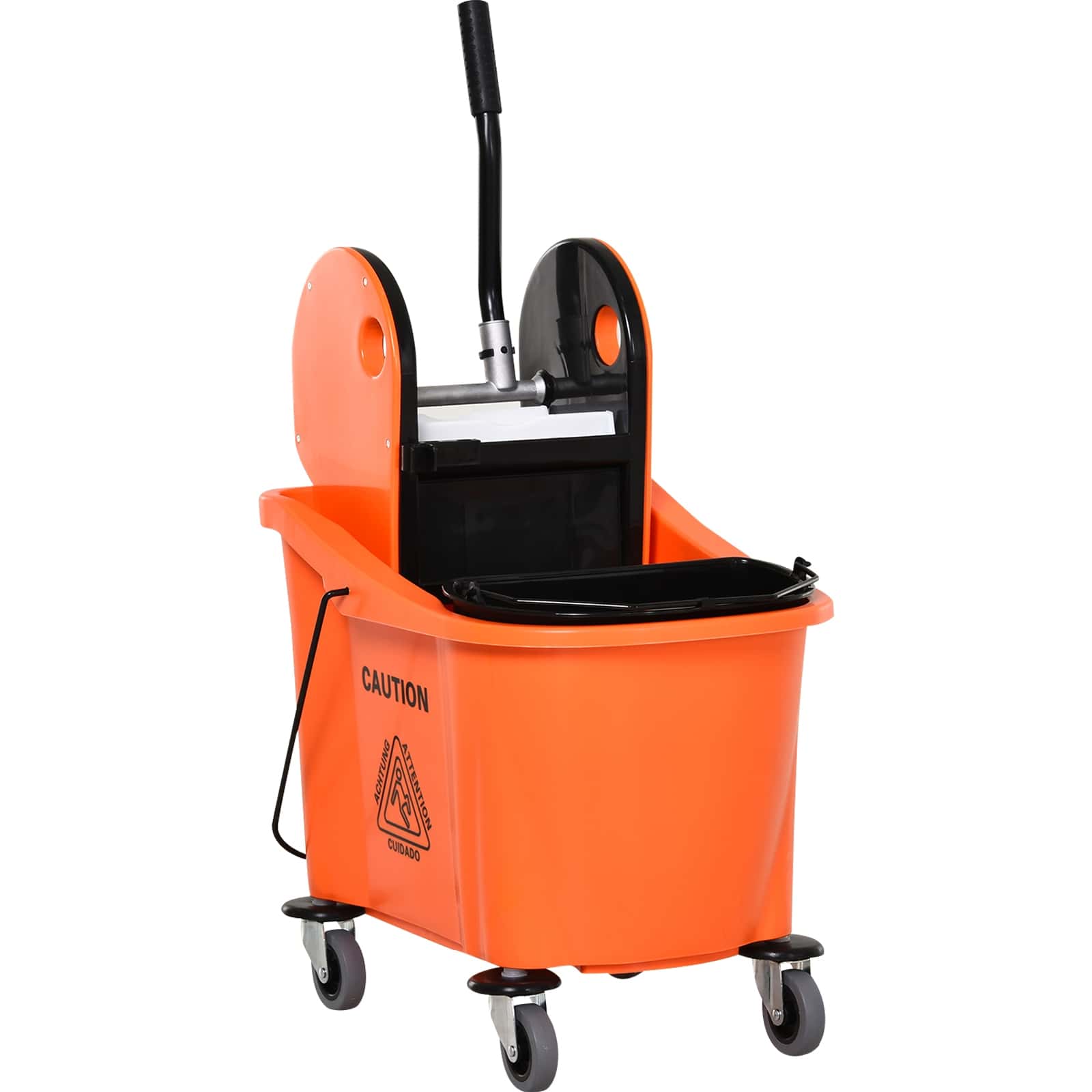 4goodz Schoonmaakwagen Rolemmer - Wringer op Wielen - 36 Ltr - Oranje