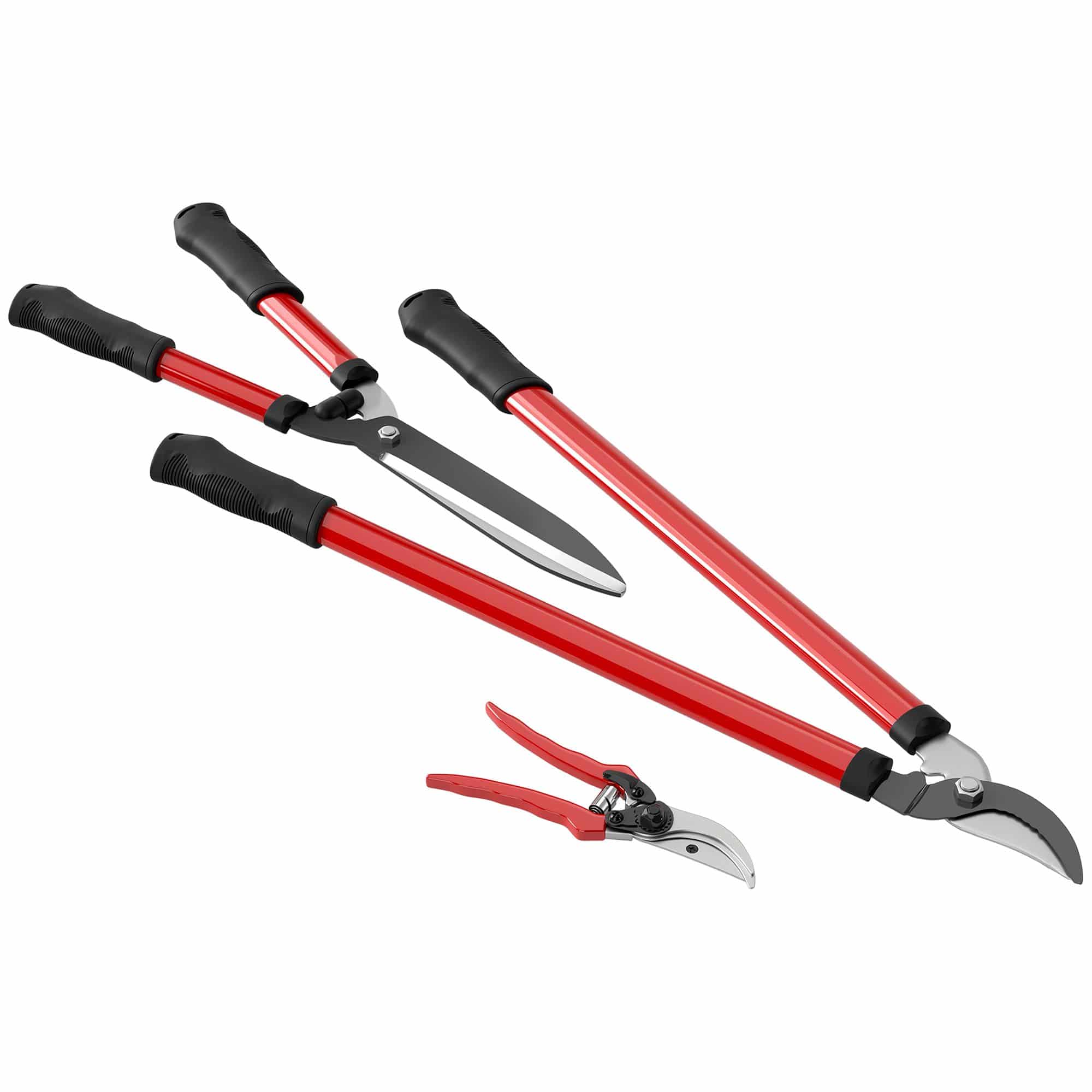 4goodz set 3 delig snoeischaren en Heggenschaar - Rood