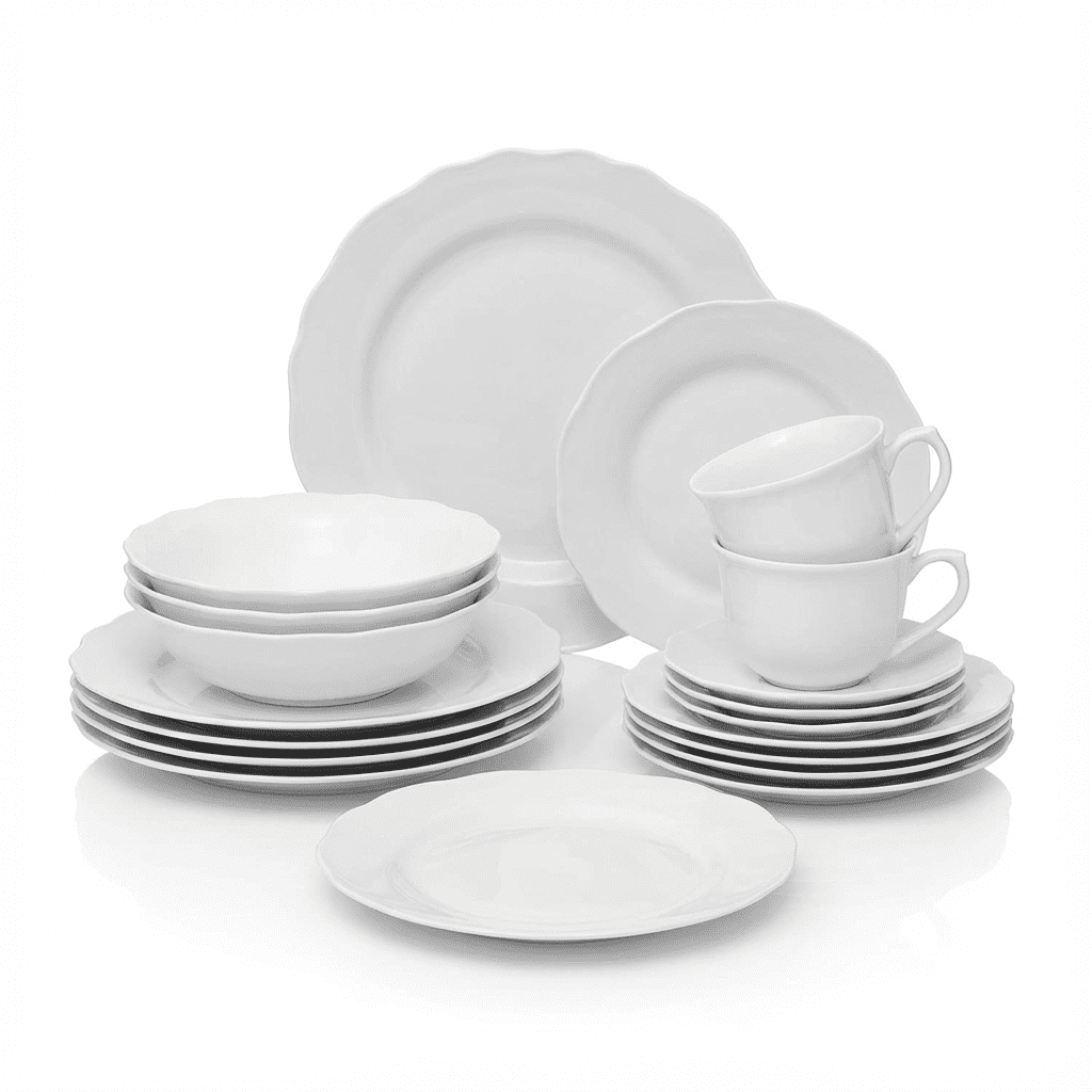 Serviesset 6 persoons Alma - Klassiek Servies Porselein 30-delig - Wit Serviesset 6 persoons Alma - Klassiek Servies Porselein 30-delig - Wit