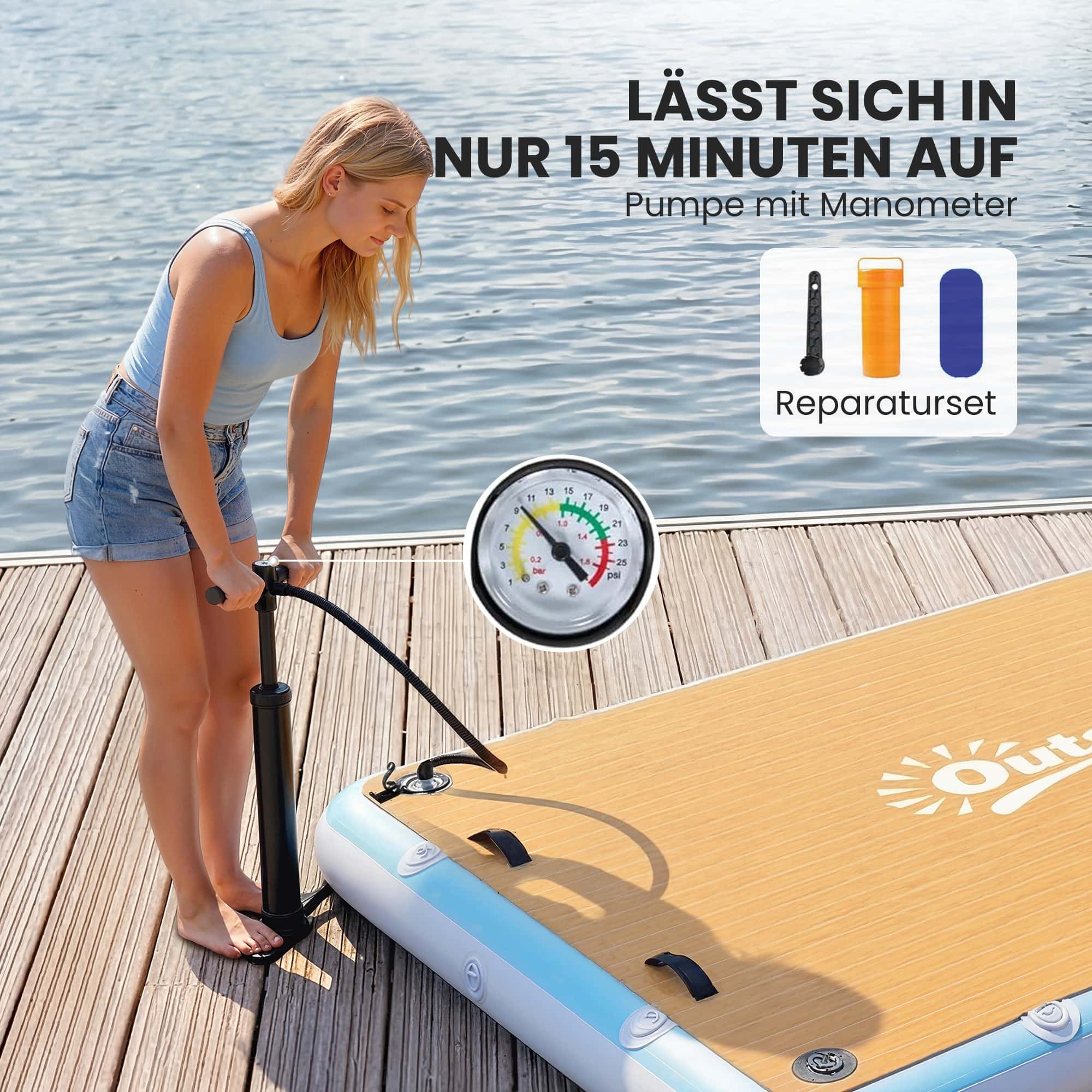 4goodz Opblaasbaar Zwemplatform 2,4x1,8m - 4-6 Personen met Antislip Oppervlak 4goodz Opblaasbaar Zwemplatform 2,4x1,8m - 4-6 Personen met Antislip Oppervlak