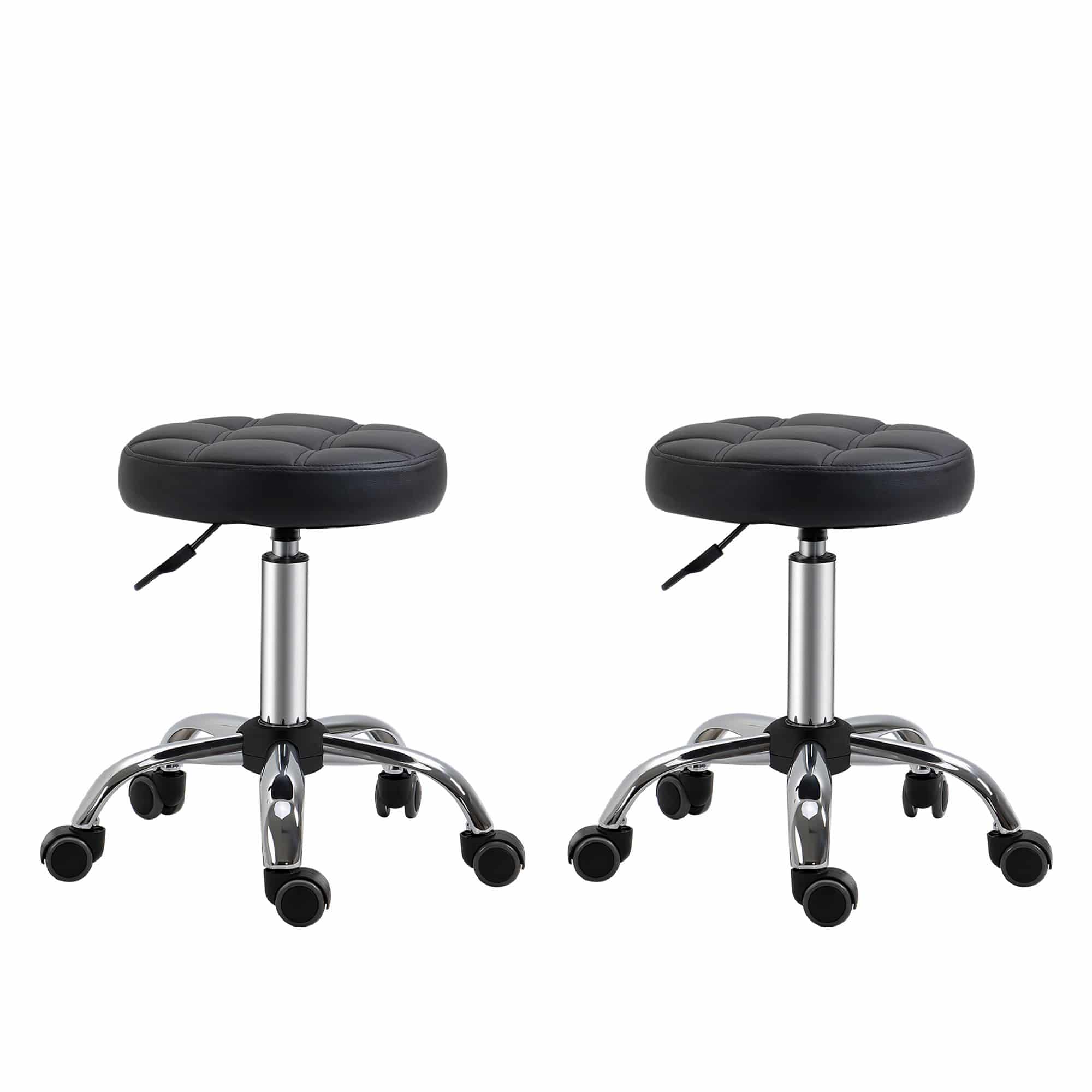2 stuks Ergonomische Rolkruk Hoogte Verstelbaar 51-67cm - Zwart