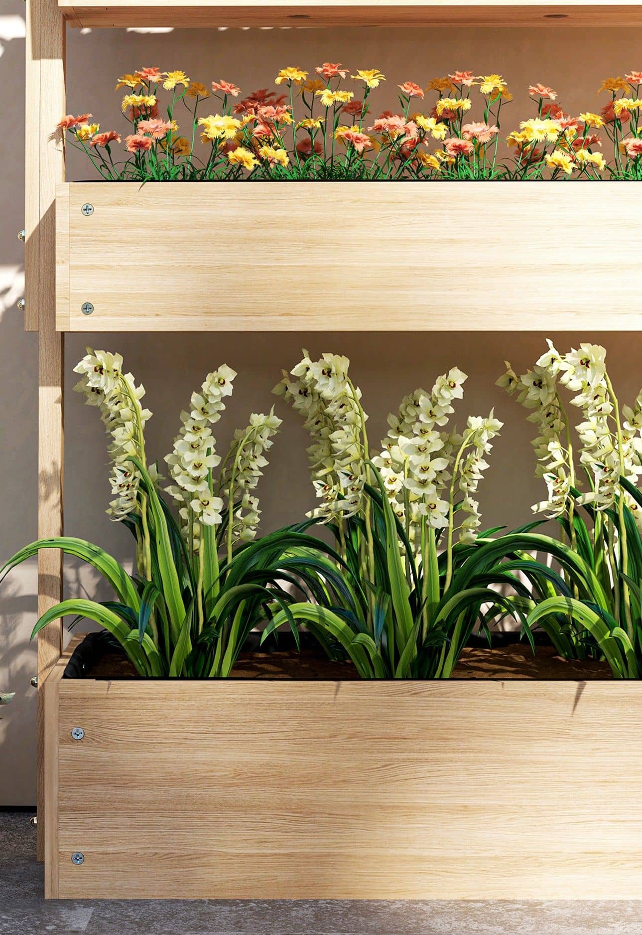 Verhoogde Plantenbak Hout - 4-laags Plantenrek met Drainage - 88,5 x 45 x 140 cm Verhoogde Plantenbak Hout - 4-laags Plantenrek met Drainage - 88,5 x 45 x 140 cm