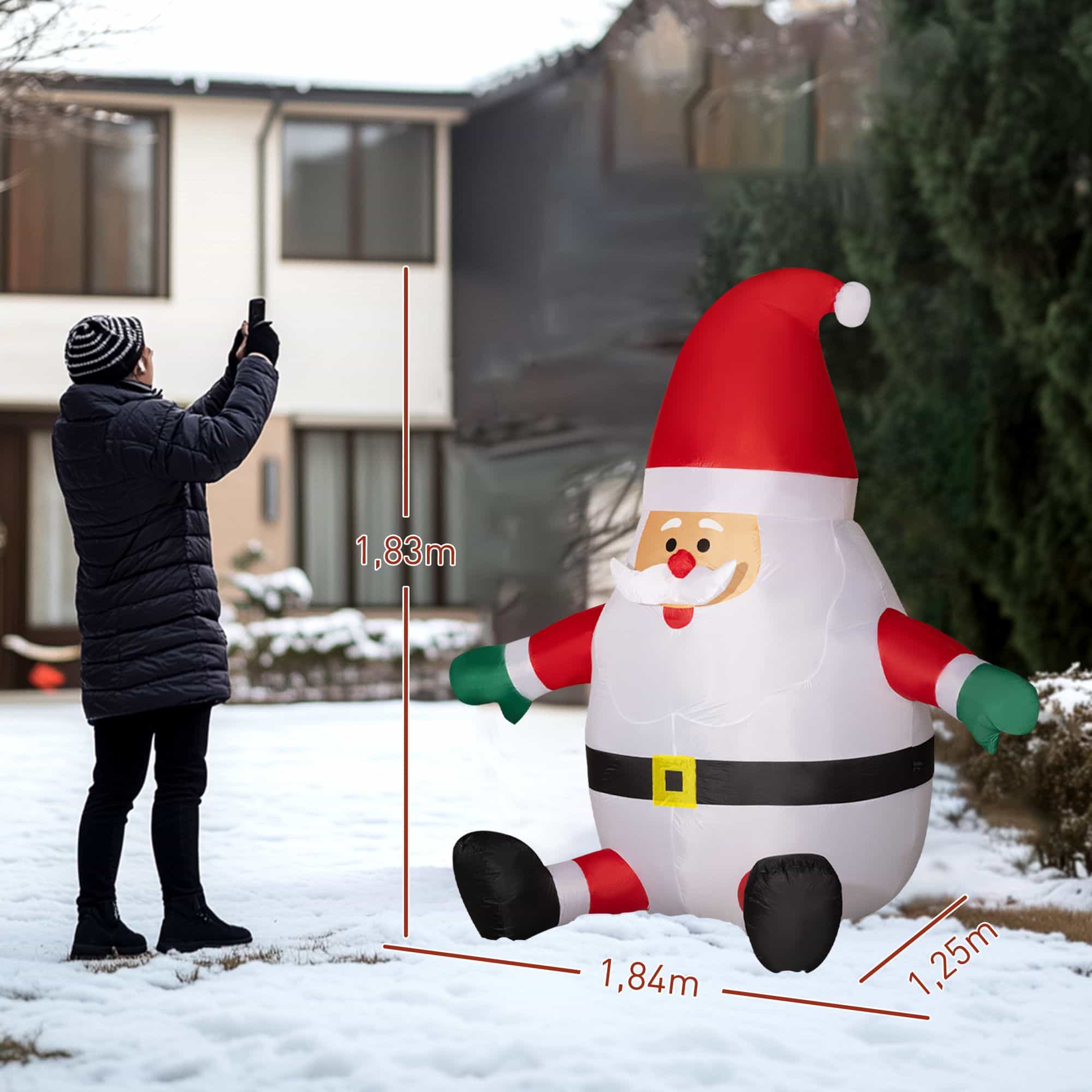 4goodz Opblaasbare Kerstman 180 cm met Draaiende Discobal verlichting