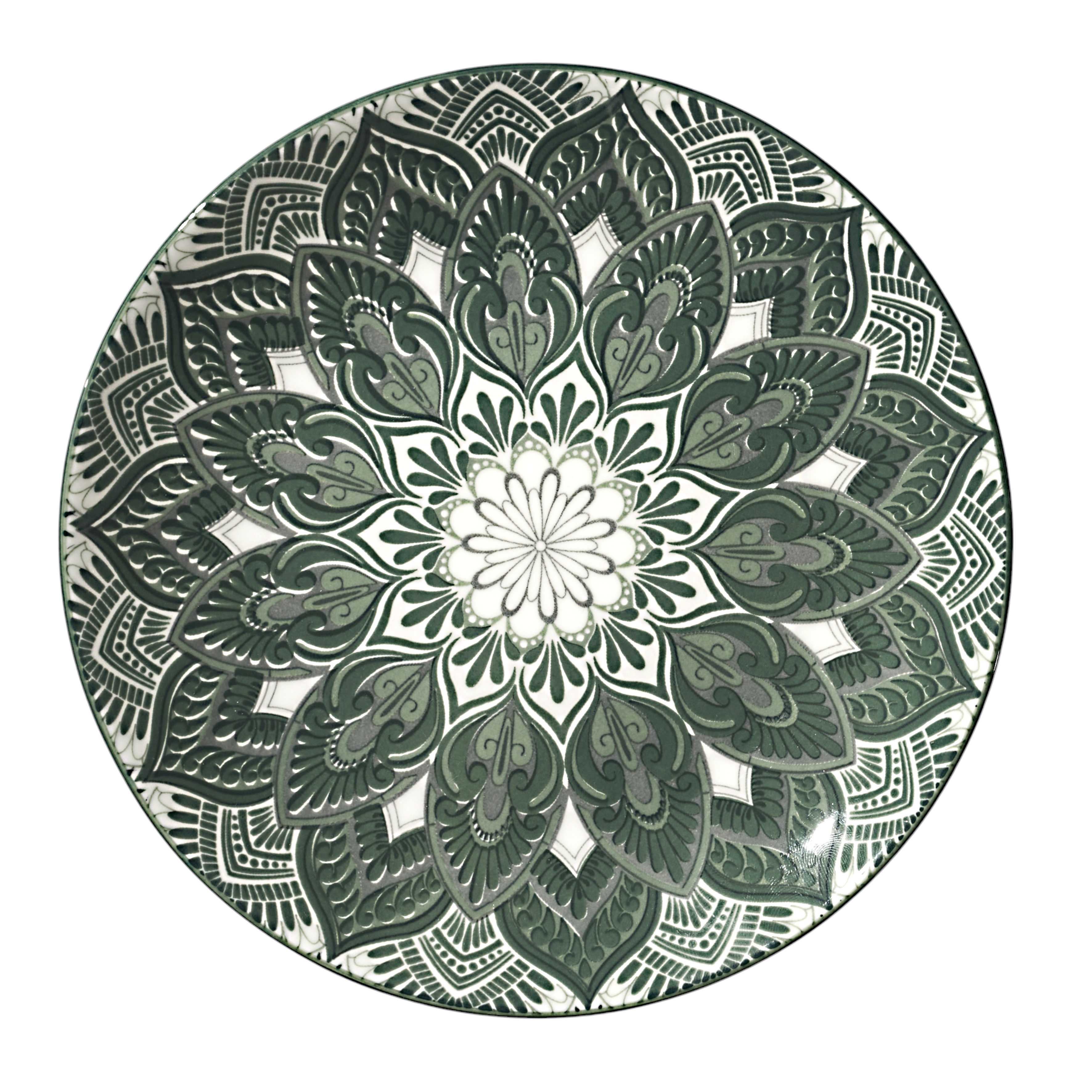 Luzzo® Mandala Serviesset 4 persoons 12-delig porselein - Groen
