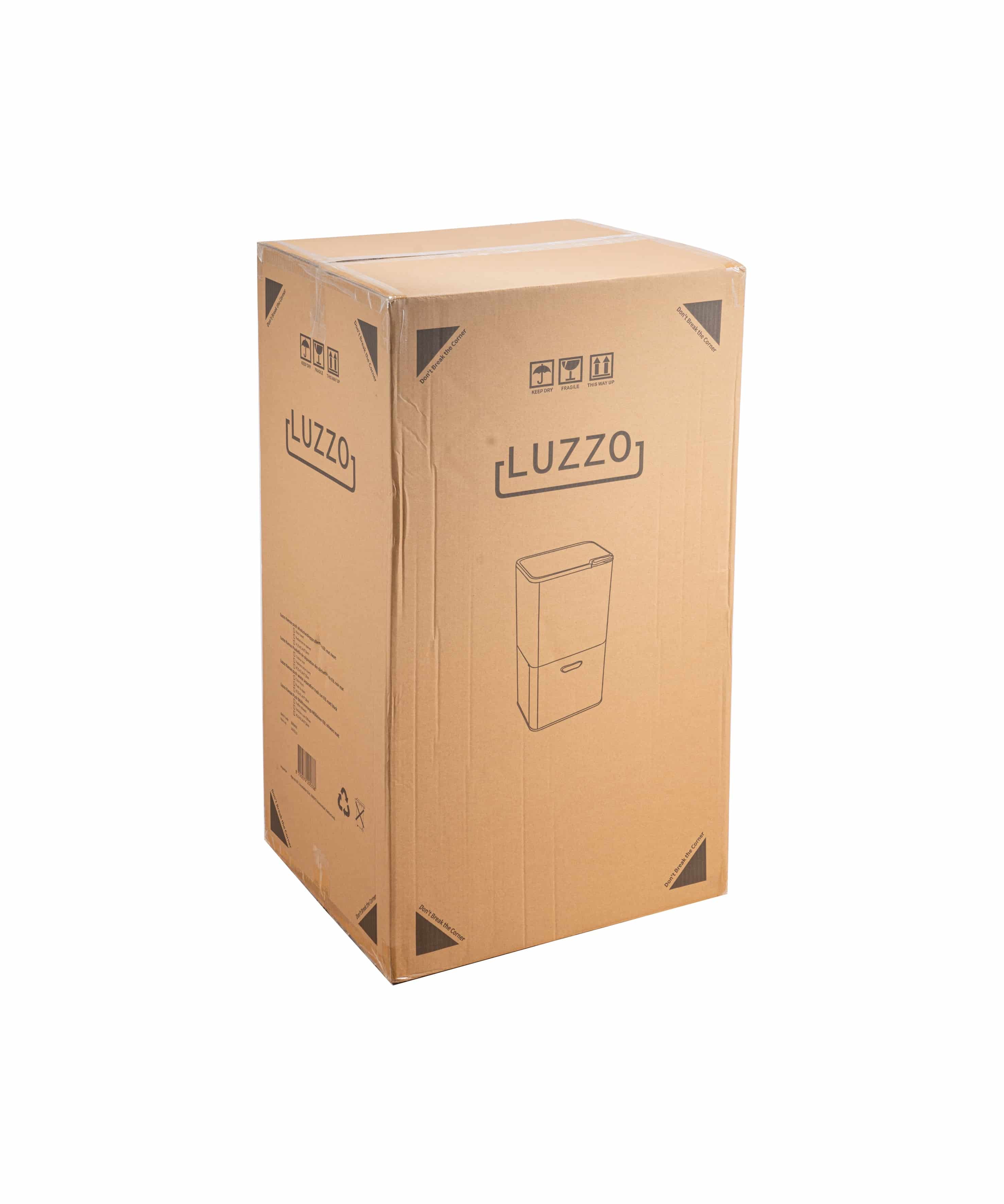 Luzzo® Kansas Push Prullenbak 63 liter Afvalscheiding 4 vakken - Afval Scheiden - Metal Grey