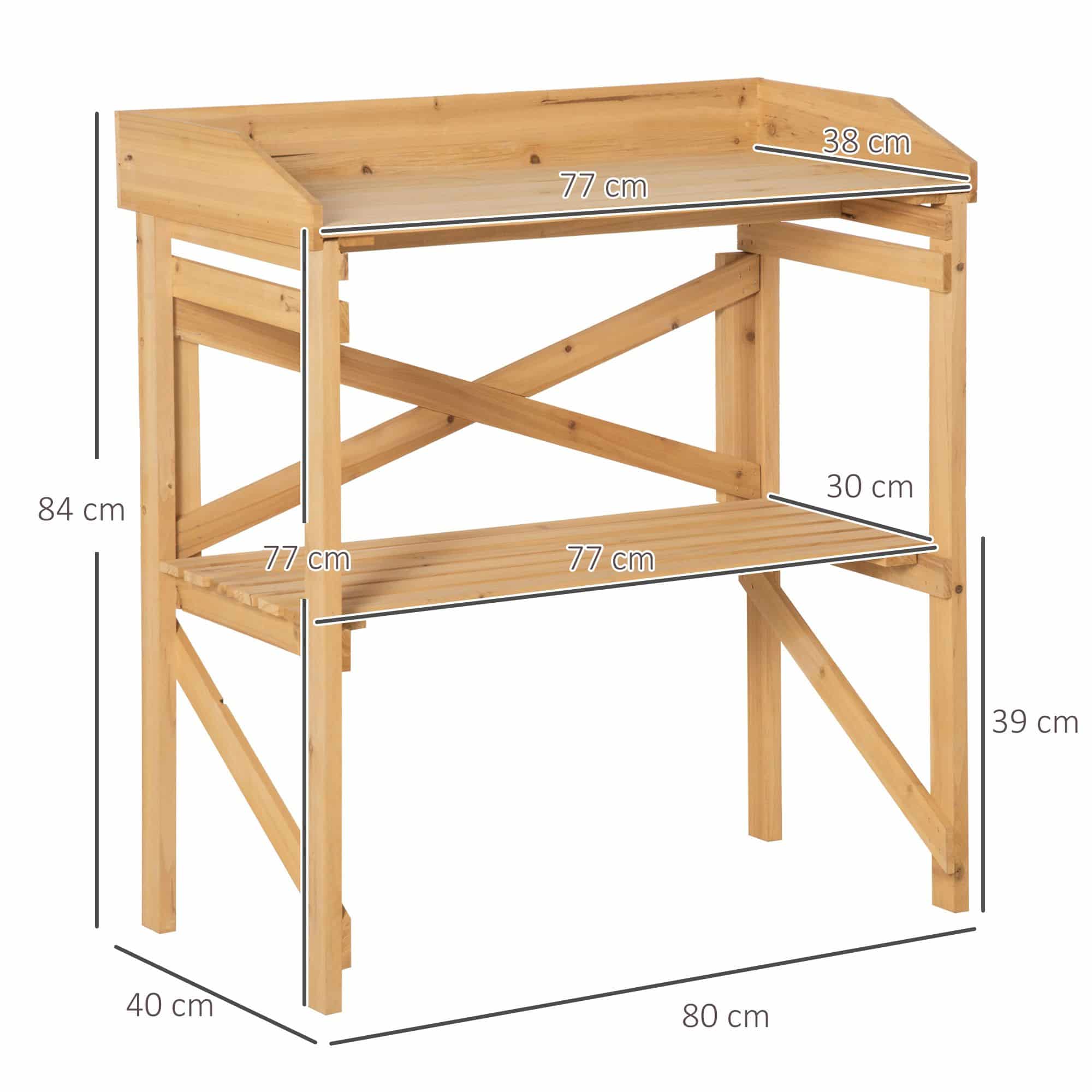 4goodz Outsunny Oppottafel Hout 845-669 - 40x80x84 cm