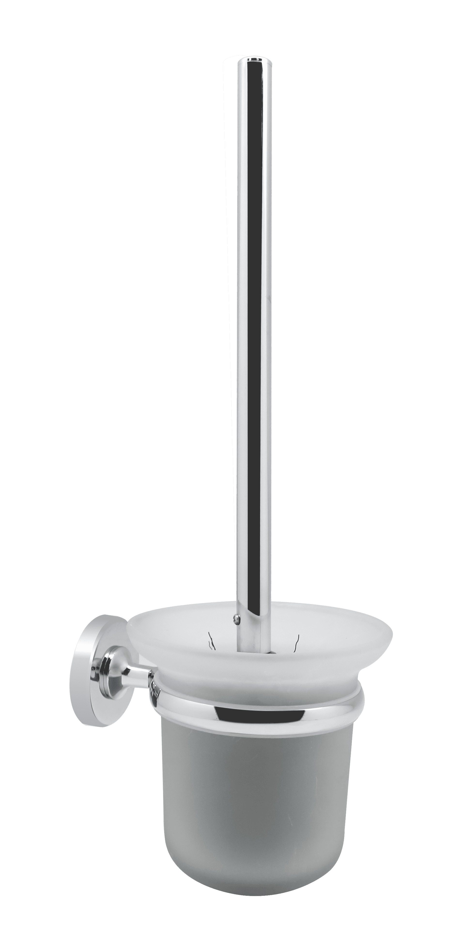 4bathroomz® Oslo Glazen Toiletborstel met wand houder - chroom