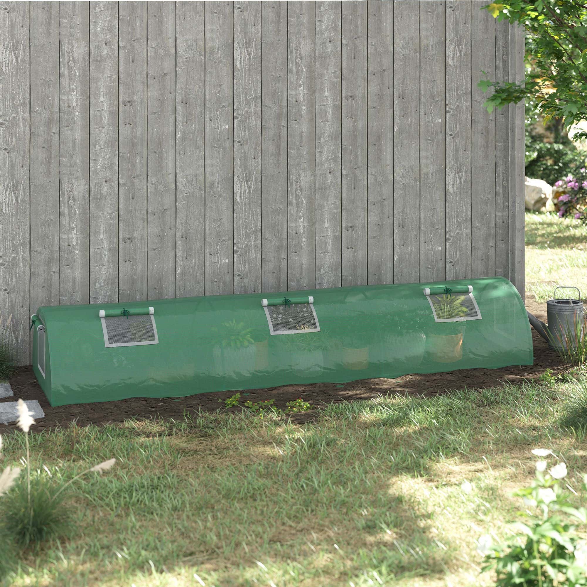 4goodz Foliekas tunnelkas met gaasvenster 300x80x45 cm - Groen