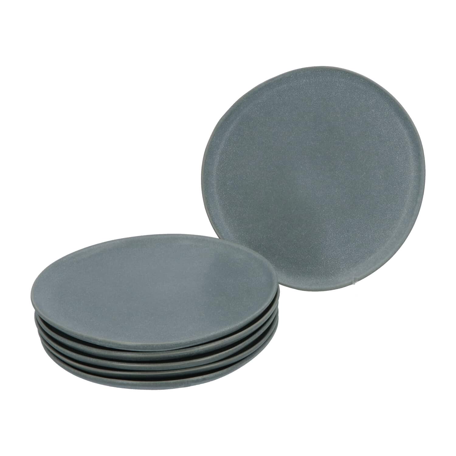 6 stuks ontbijtborden aardewerk Spring 21cm - dessertbord - Grijs