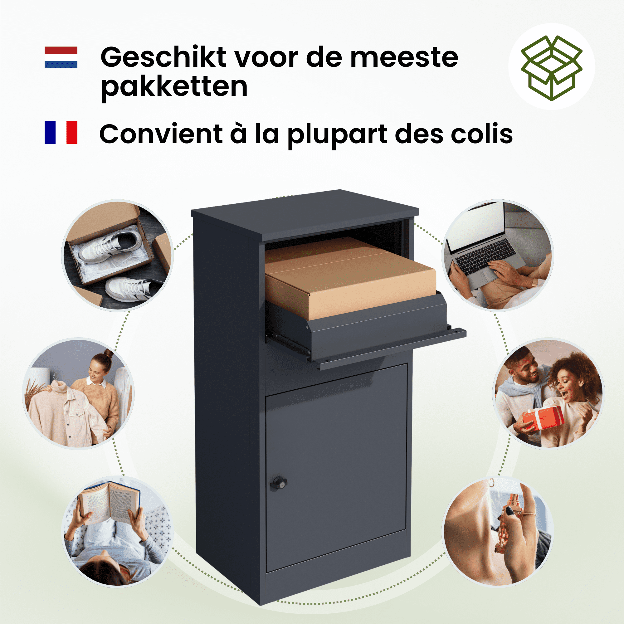 4gardenz Grote Pakketbrievenbus met Slot - Pakketbox Antraciet