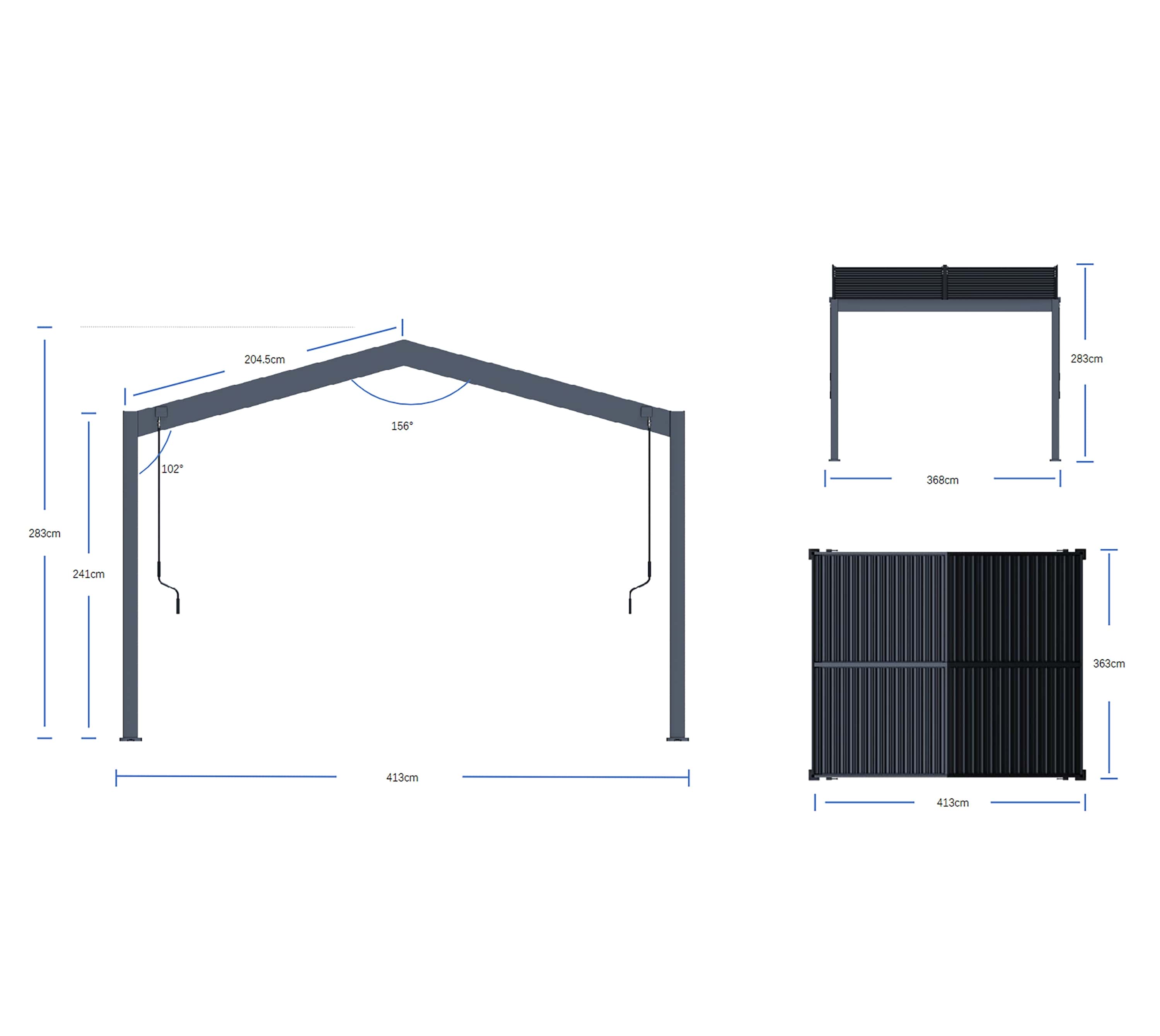 Paragon Outdoor Aluminium Pergola Lamellendak - 3x4 meter