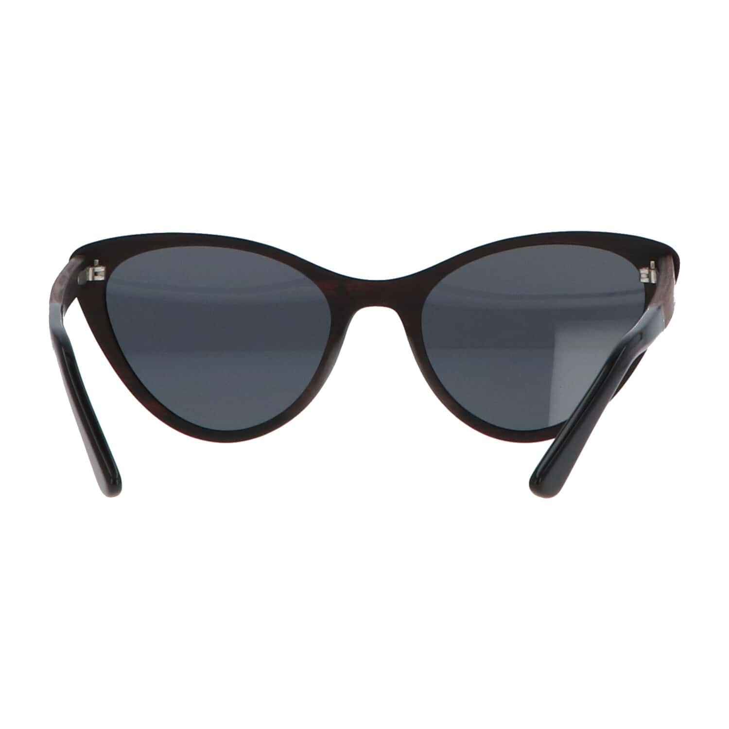 5one® Cecina Cateye Grey - zonnebril met Kosso/Ebony houten montuur