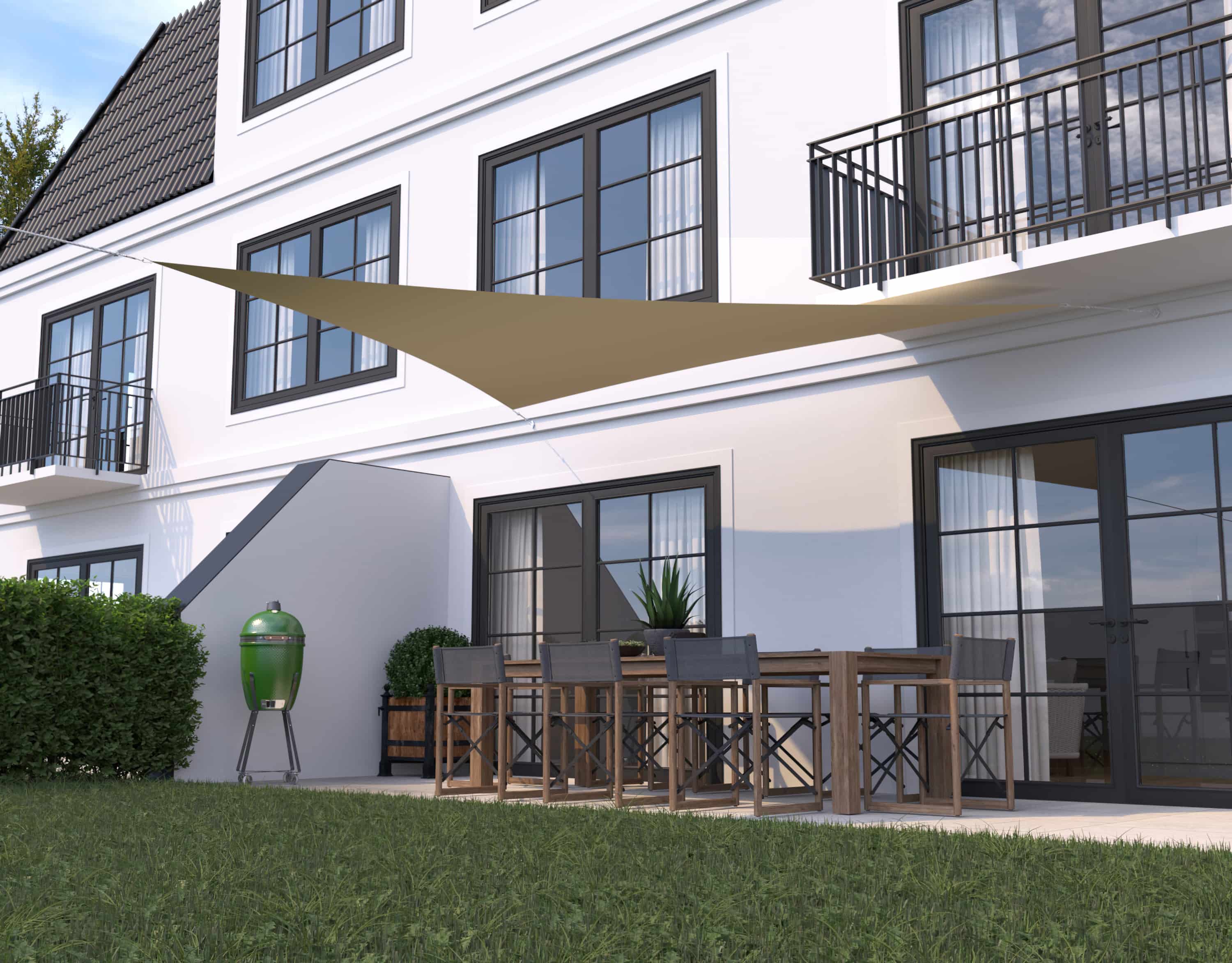 hanSe® Schaduwdoek Driehoek Gelijkbenig Waterdoorlatend 3x3x4,24 m Zand hanSe® Schaduwdoek Driehoek Gelijkbenig Waterdoorlatend 3x3x4,24 m Zand