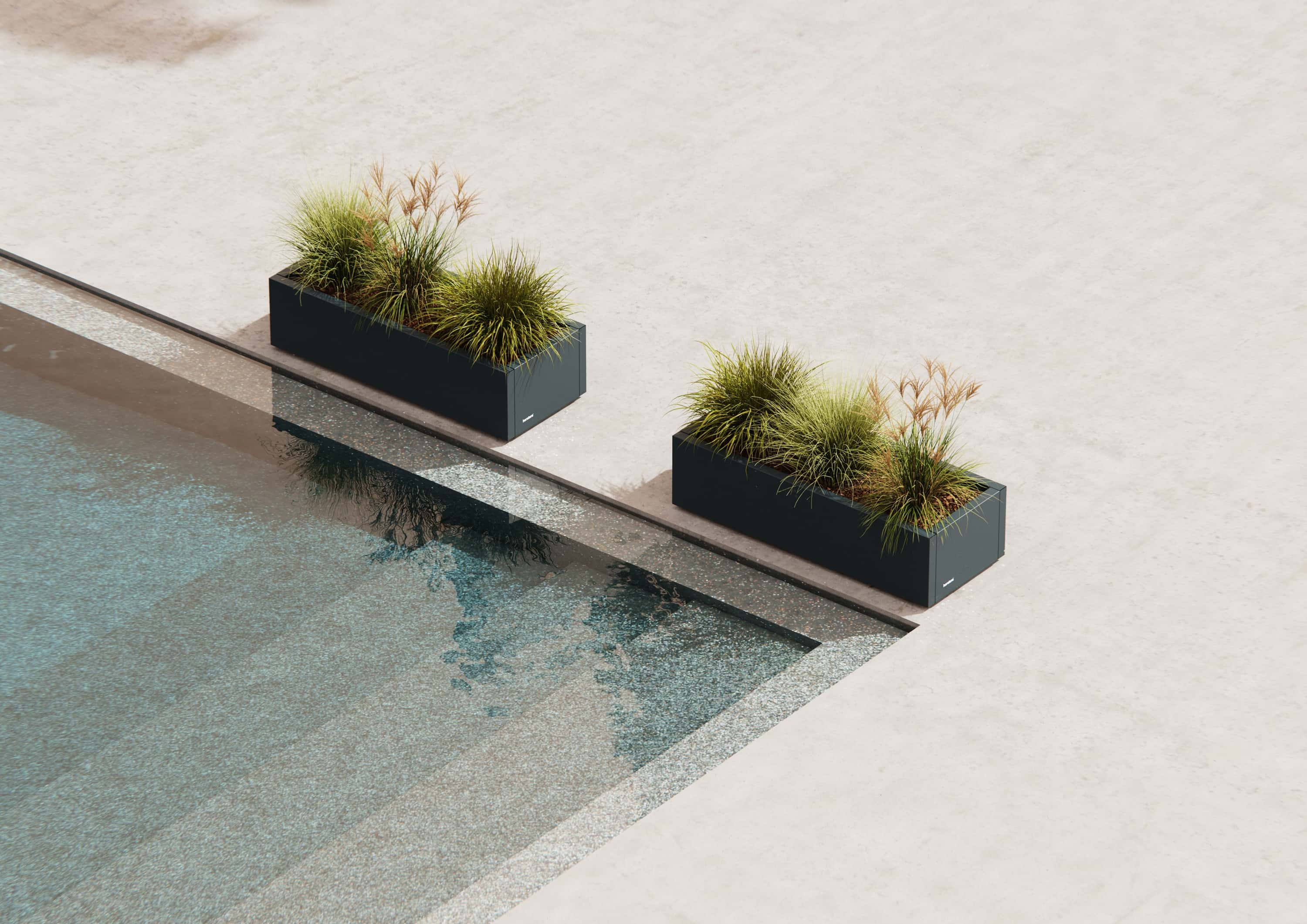 Herstera Garden XIC M - Metalen Plantenbak 100x40x25 cm - Antraciet