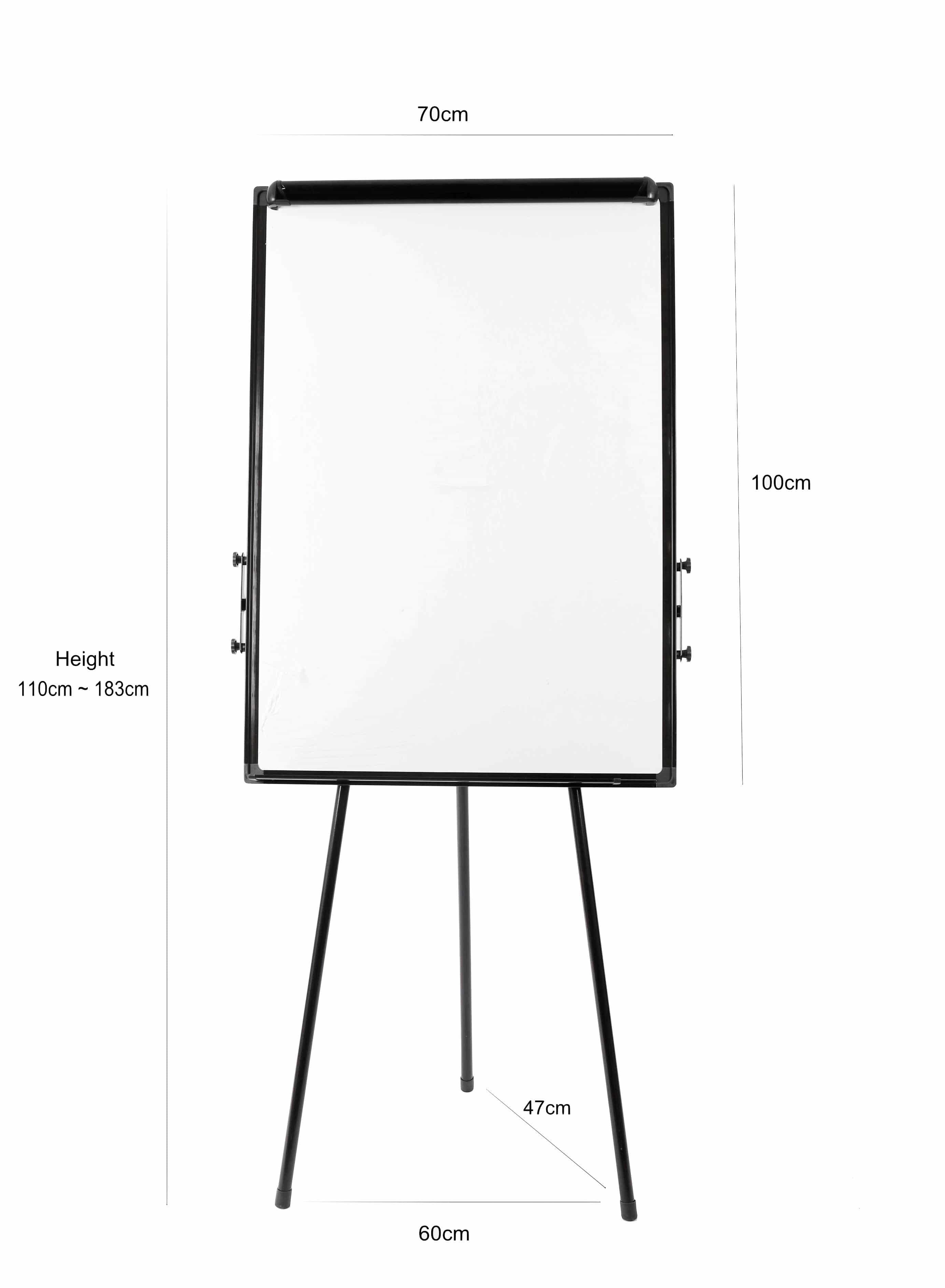 4offiz® Lichtgewicht Flipover inclusief Toebehoren - 110-183 cm - Zwart