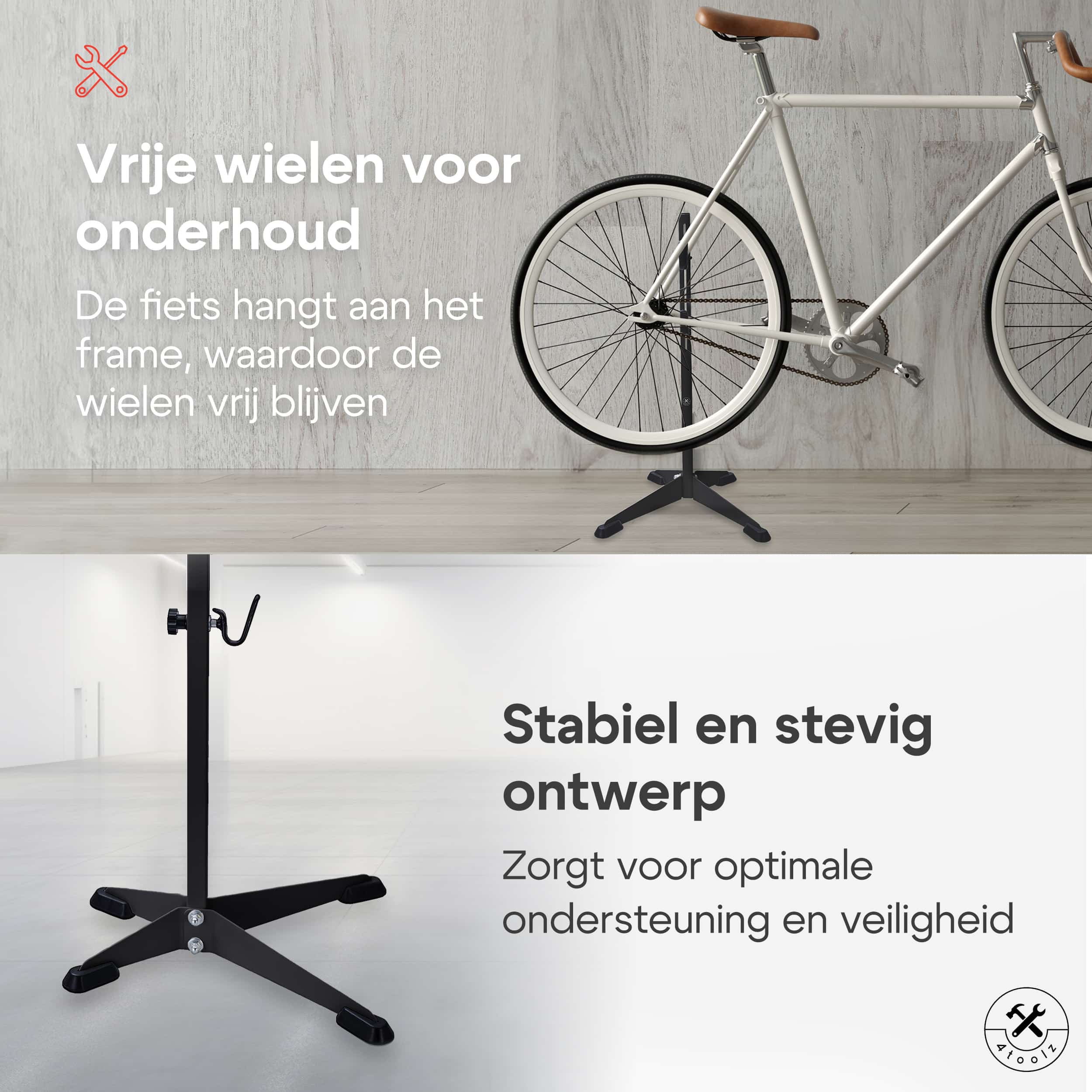 4toolz® Stabiele Fiets Display Standaard 68x43x30 cm - Zwart