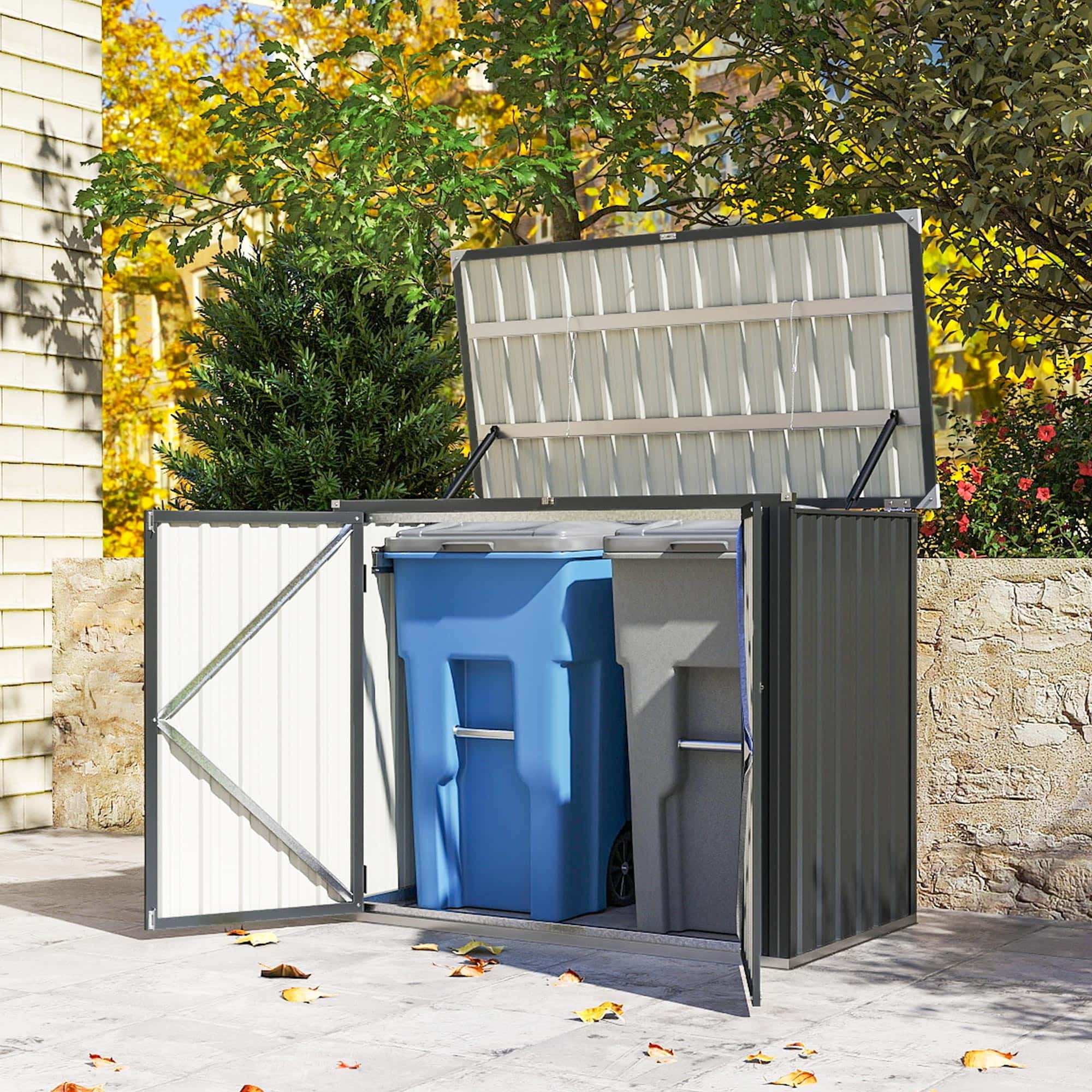 4goodz Gegalvaniseerd Stalen Containerombouw - Afvalbak kliko ombouw voor 2 containers