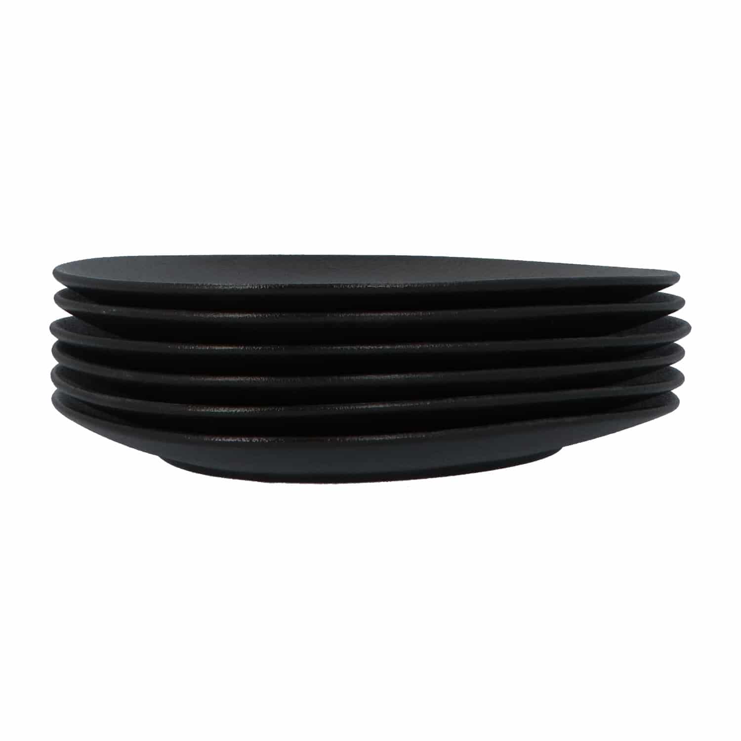 4goodz Kei bordenset 6x Porseleinen Dinerborden - 28x24 cm - Zwart