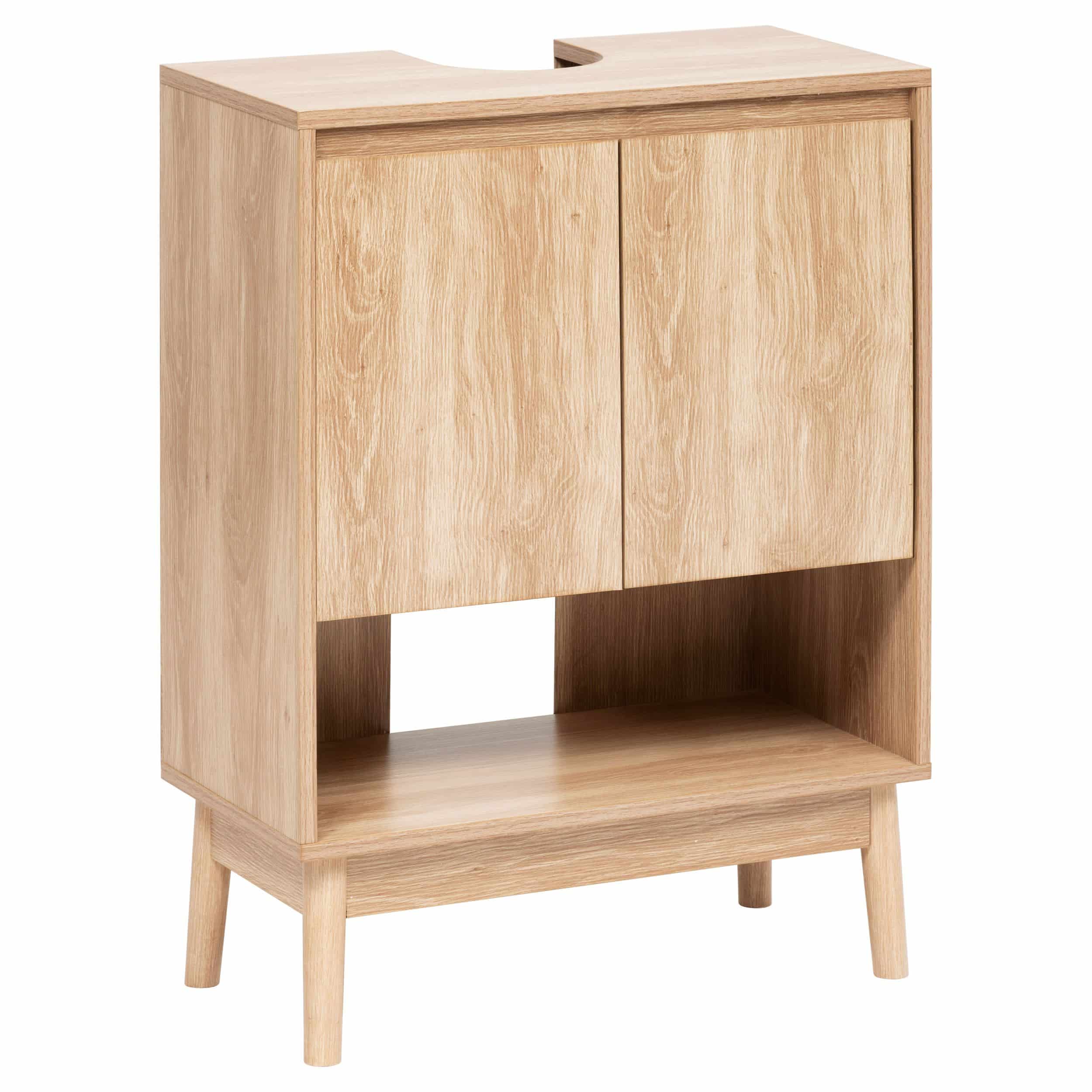 Wastafelonderkast Abana - Wastafelmeubel 30x60x80 cm - Bruin