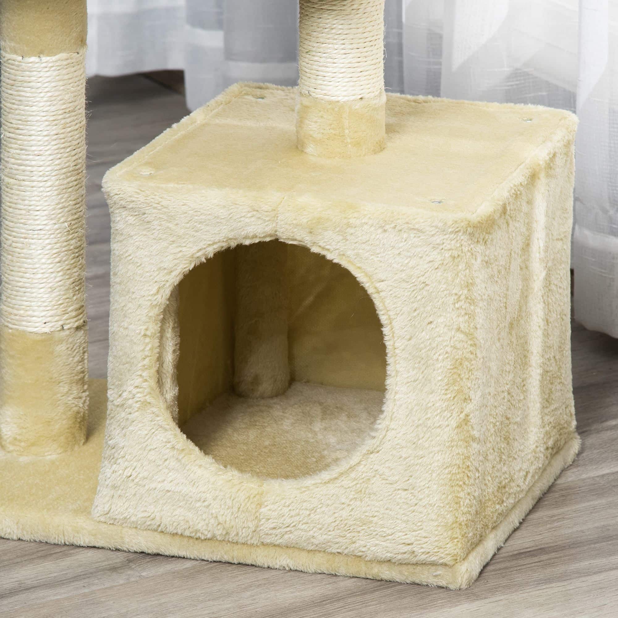 Krabpaal met Sisal met Zacht Pluche Kattenspeeltje - 30X50x81cm