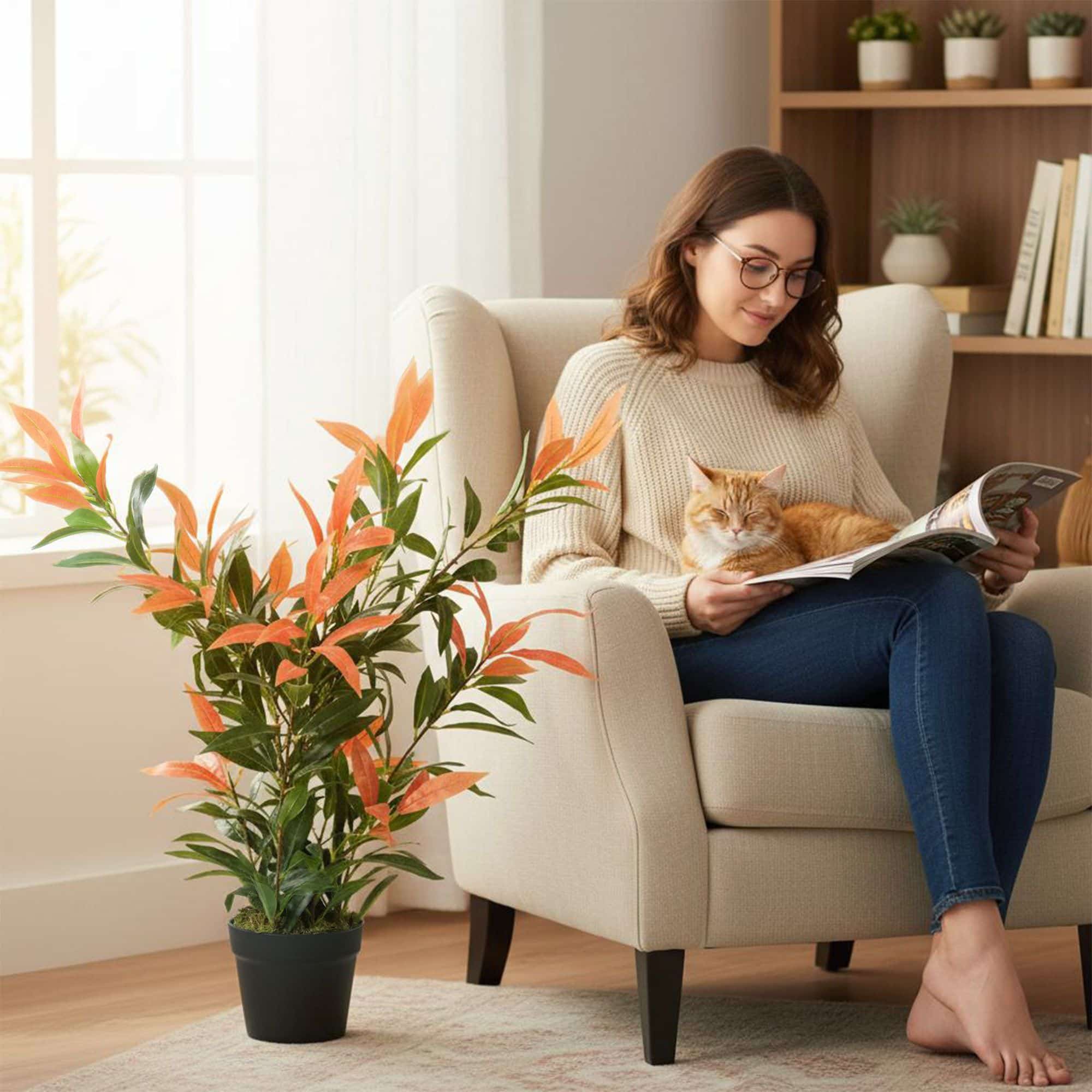 Kunstplant Glansmispel Photinia met 300 bladeren 90 cm Kunstplant Glansmispel Photinia met 300 bladeren 90 cm