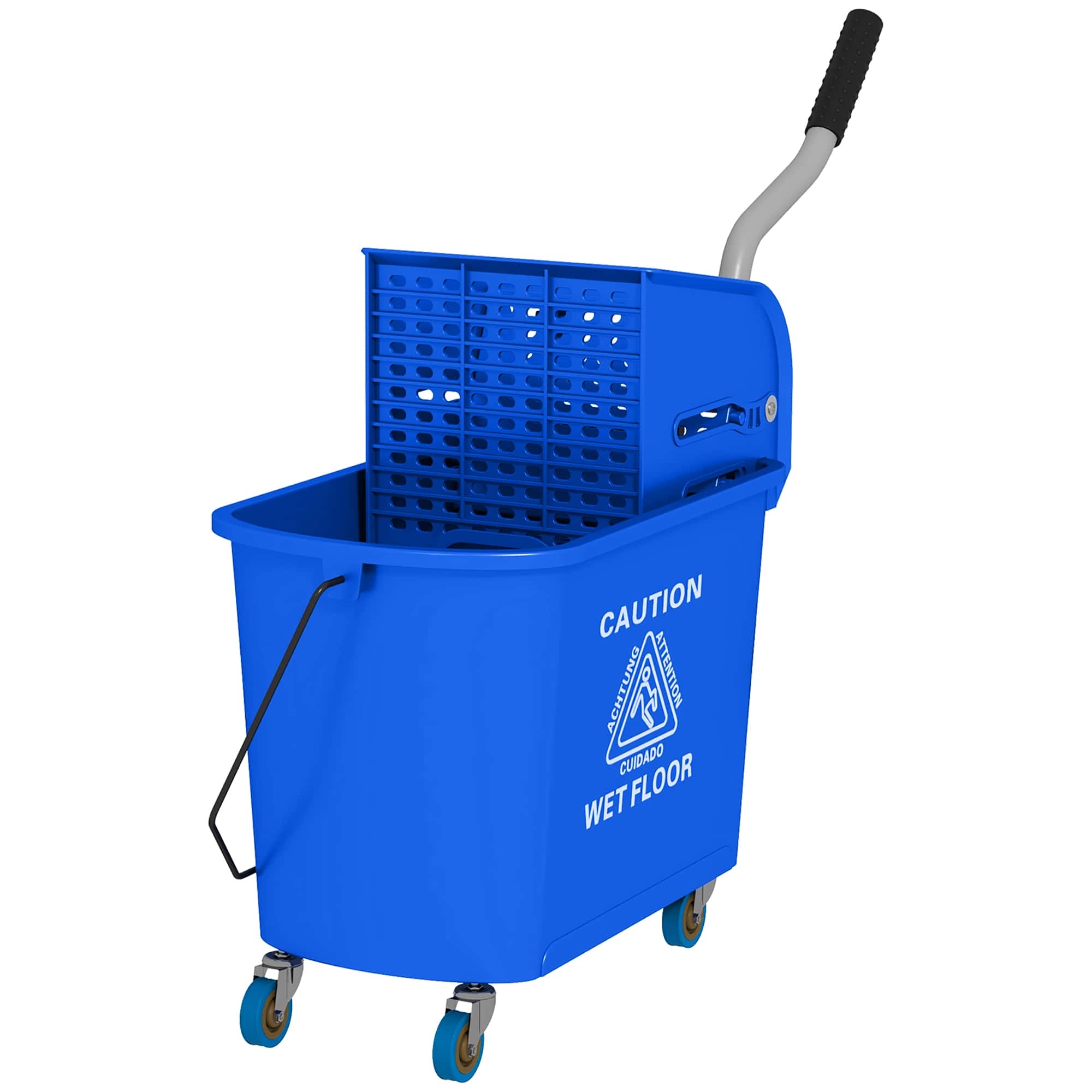 4goodz Schoonmaakwagen Rolemmer met Wringer - 20 Ltr - Blauw