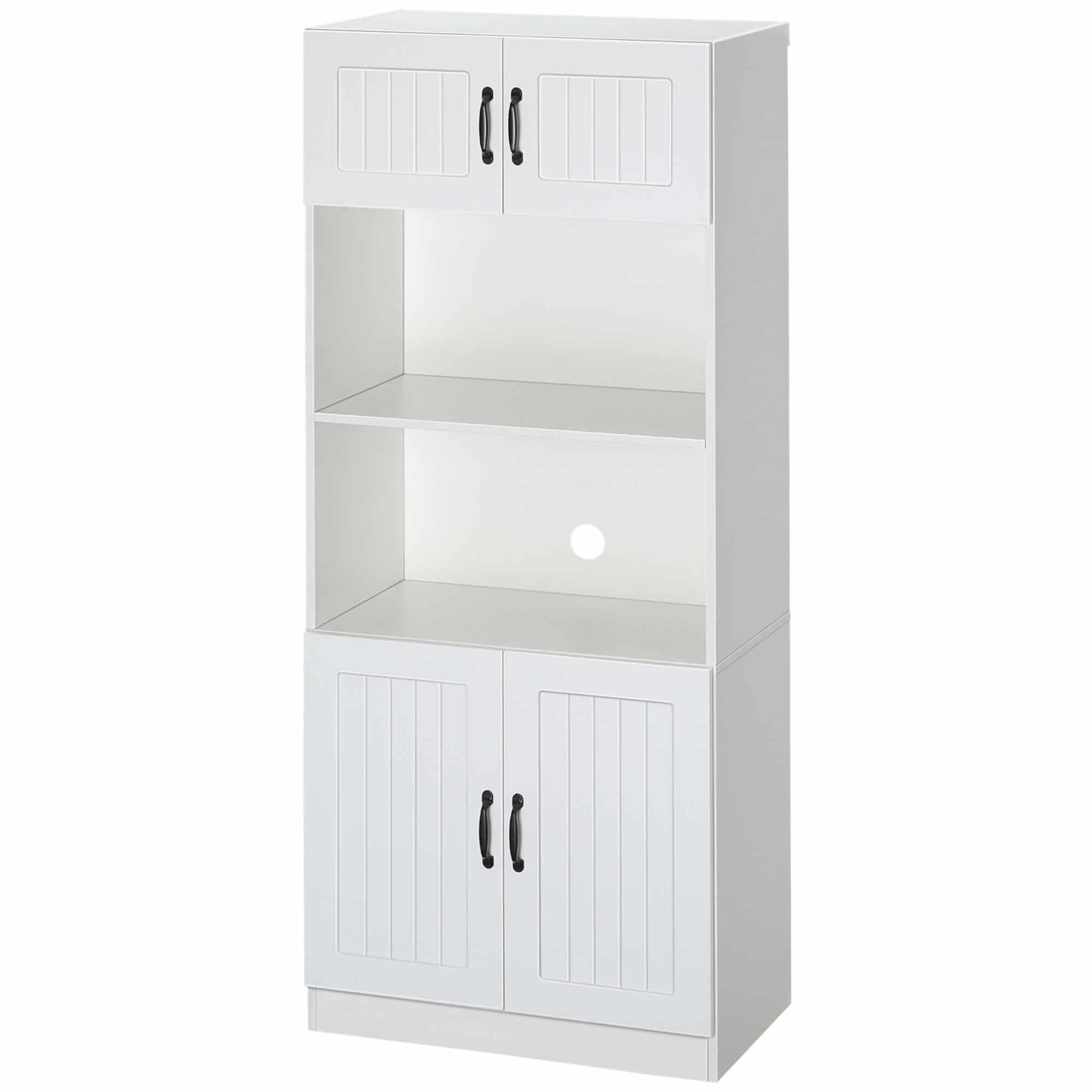 Keukenkast Voorraadkast Hoog met 2 open planken 40x70x170 cm - Wit
