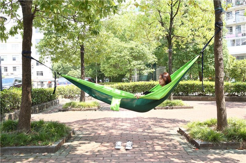 4gardenz® Outdoor Hangmat – Parachutestof – 270 cm – Compact &amp; Sterk - Groen