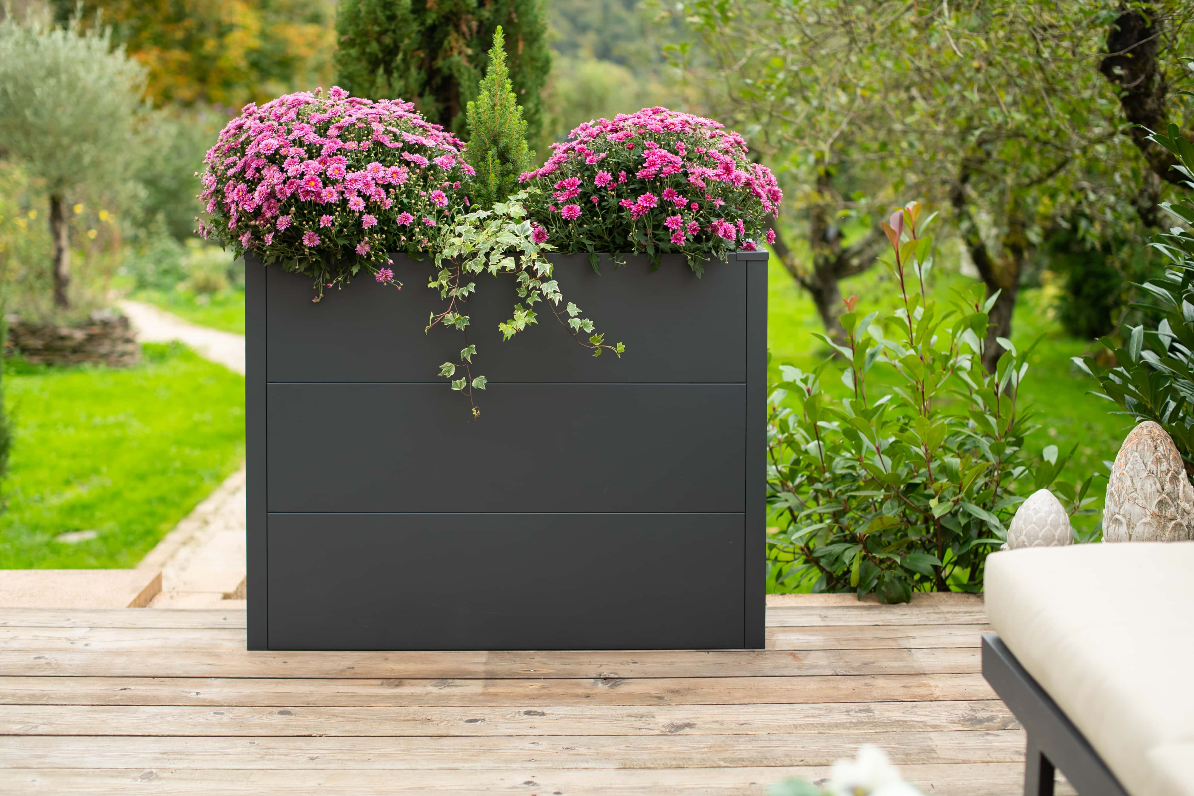 Westmann Talus XL - Metalen Plantenbak met bodem 100x25x77 cm - Antraciet