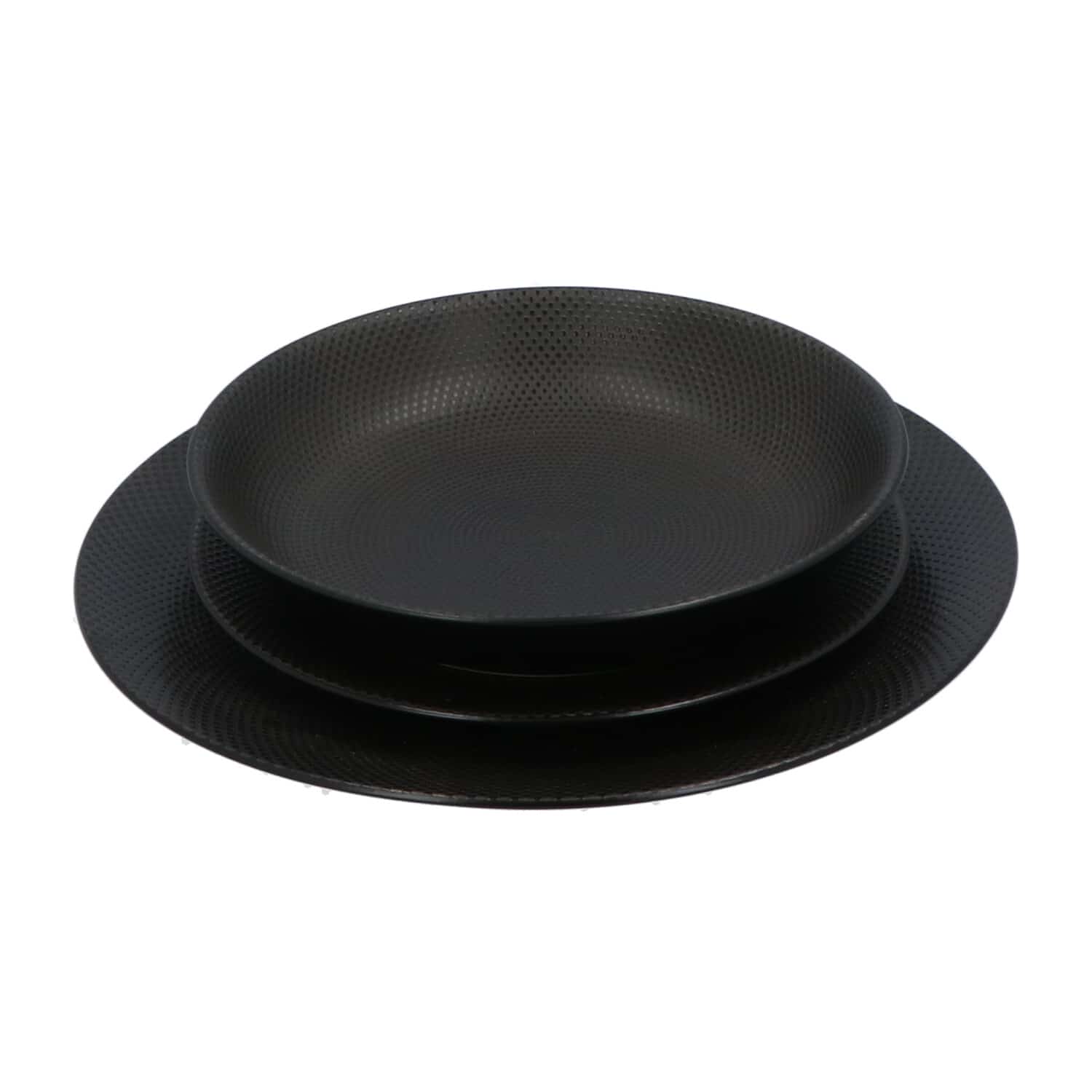 4goodz Porseleinen Soep Borden Caviar 6 stuks 20 cm - Zwart