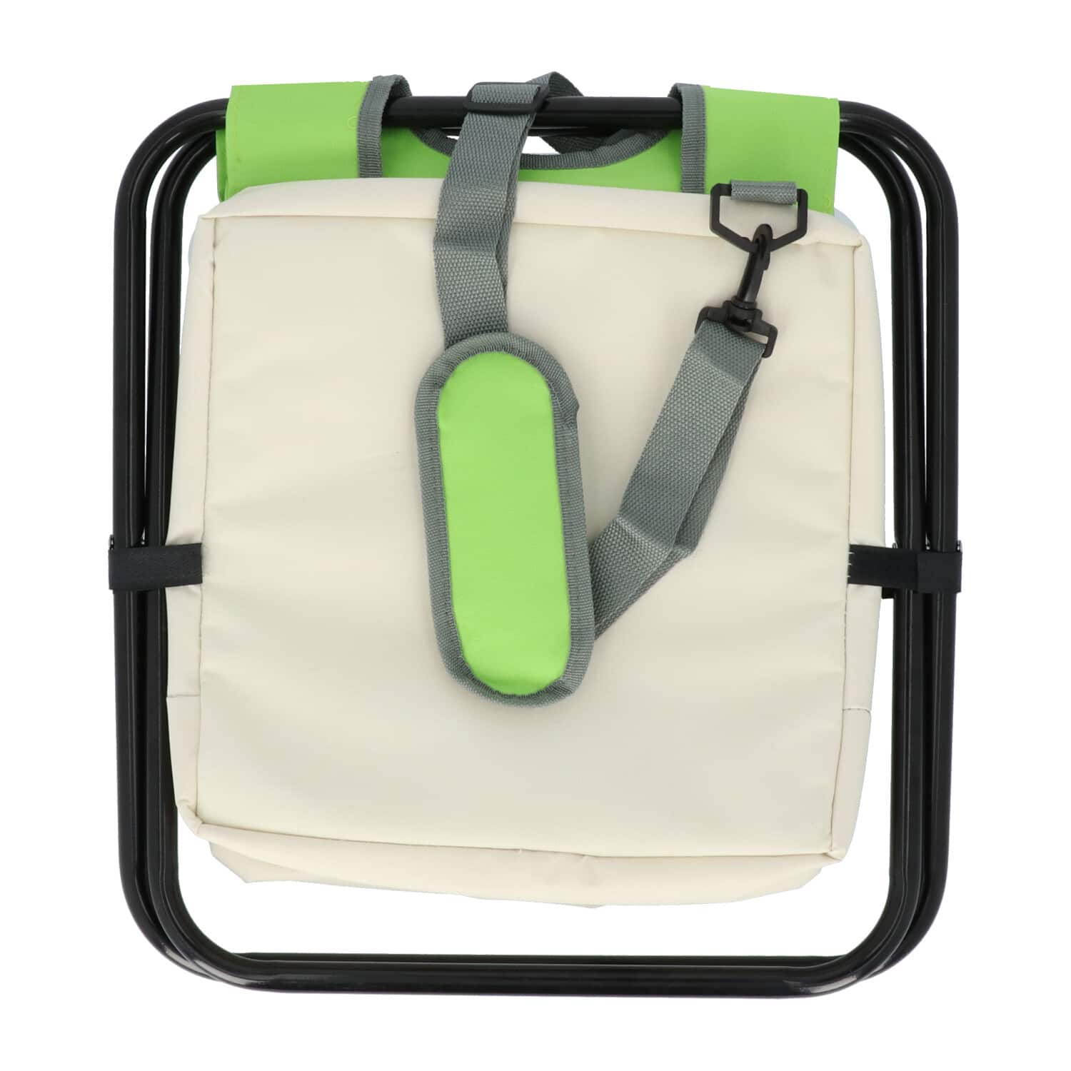 hanSe® Kampeerkruk met koeltas Groen/Beige - 42x28x36 cm - Visstoel