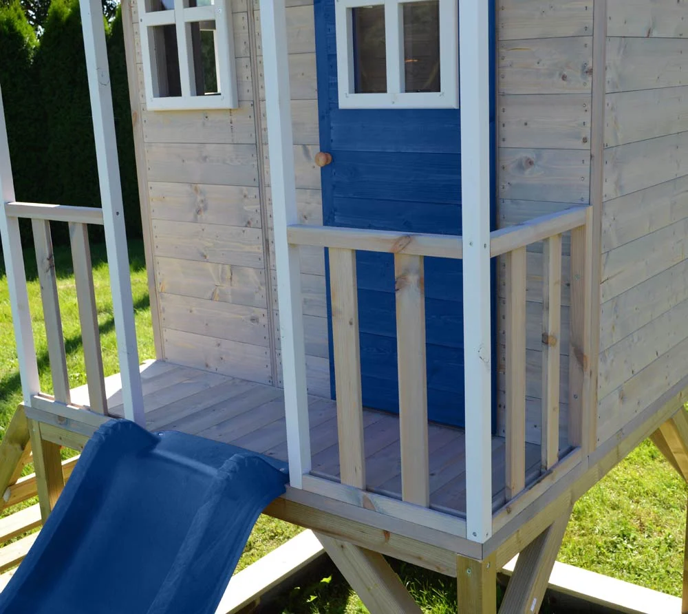 Wendi Toys Alpaca Speelhuis met Glijbaan, Schommel en zandbak WTM10 Blauw