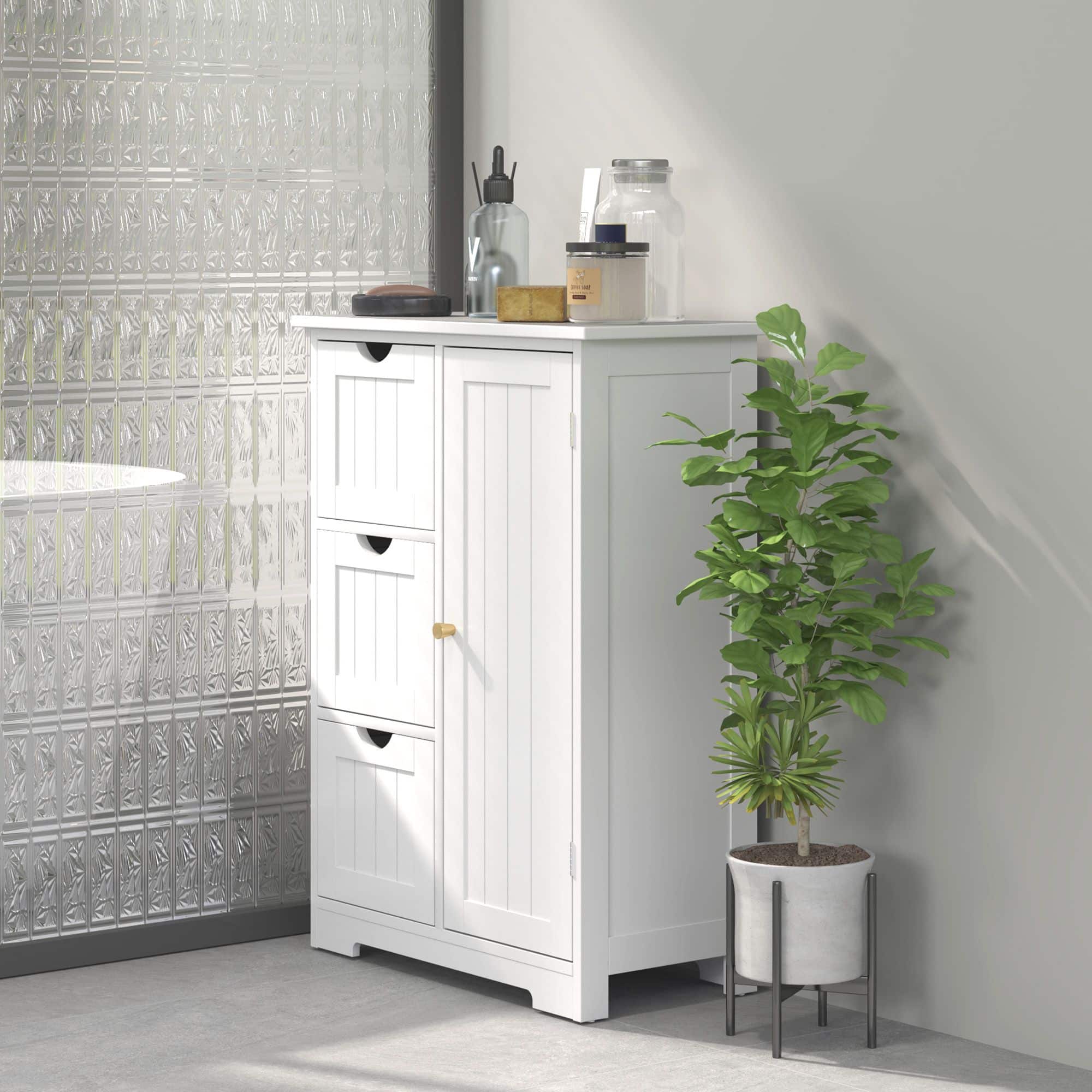 4goodz Buffetkast Badkamer Ladekast, 3 Laden, 3 Planken, MDF, Wit