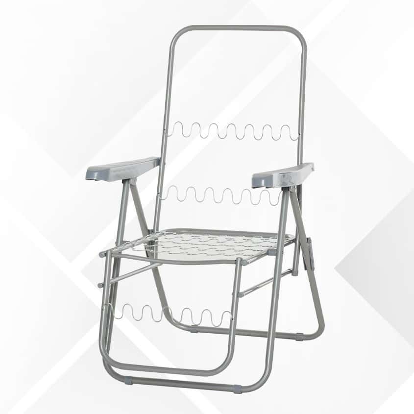 4goodz Set 2 stuks Campingstoelen met Kussens - Verstelbaar in 5 Standen - Blauw Wit