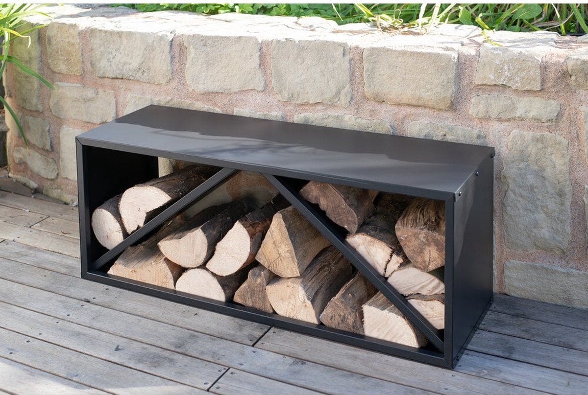 Westmann Hout Opslagrek Metaal WMLG983S - 34x104x40 cm - Zwart