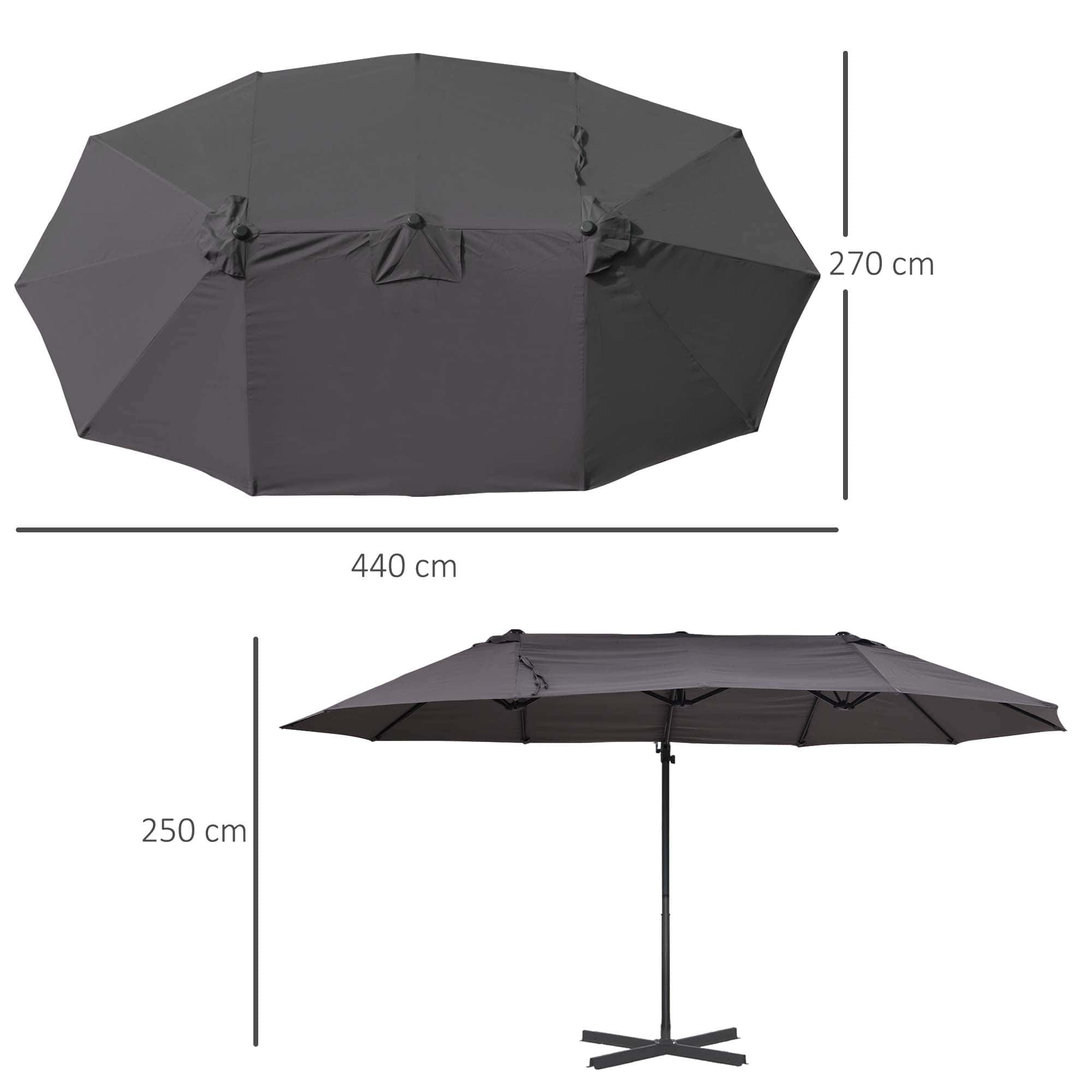 4goodz Zweefparasol XL 270x 440 cm - Grijs 4goodz Zweefparasol XL 270x 440 cm - Grijs