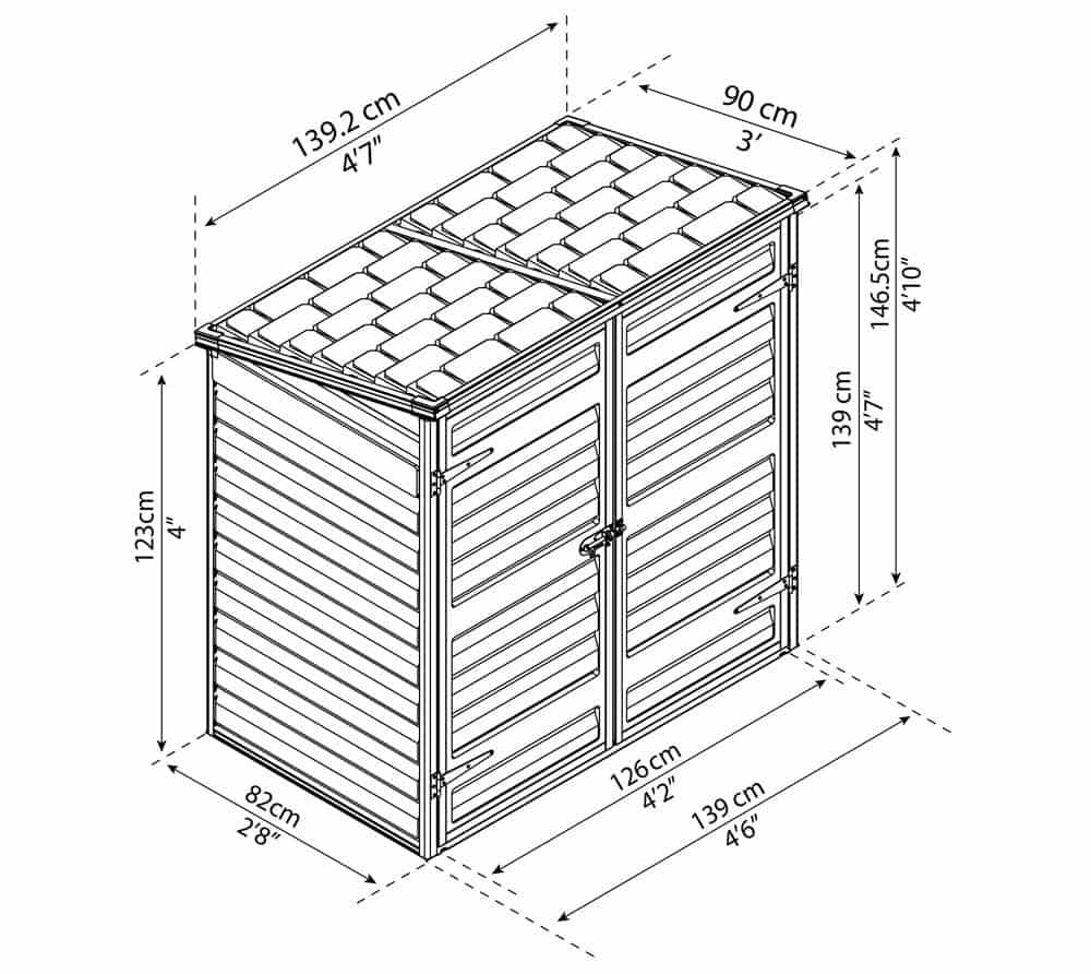 Palram Containerombouw voor 2 containers - Afvalbak kliko ombouw