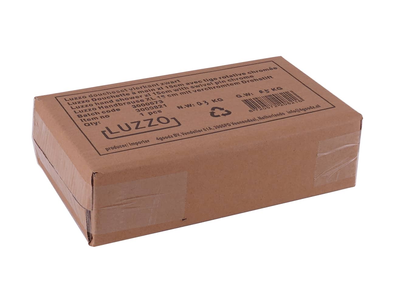 Luzzo® XL Handdouche Douchekop 15cm met 3 functies - Chroom