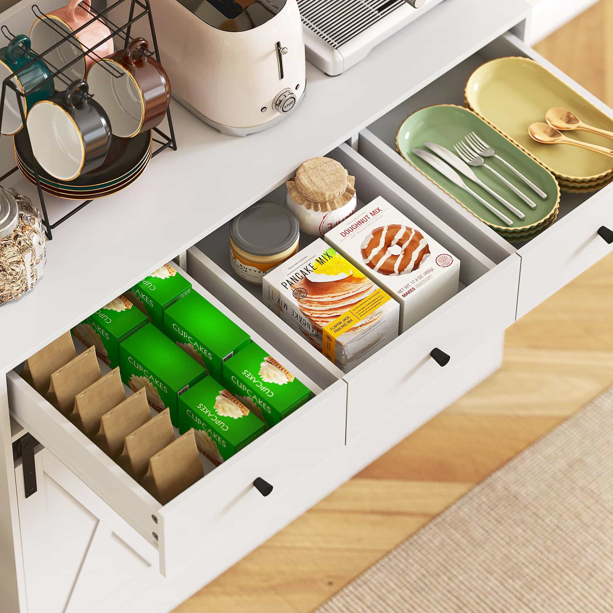 Moderne Keukenkast met Verstelbare planken - Wit
